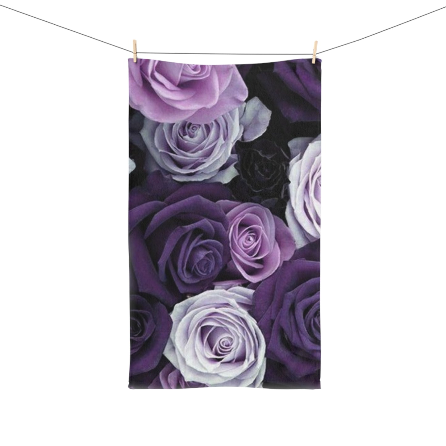 Floral Hand Towel – Purple Roses Style