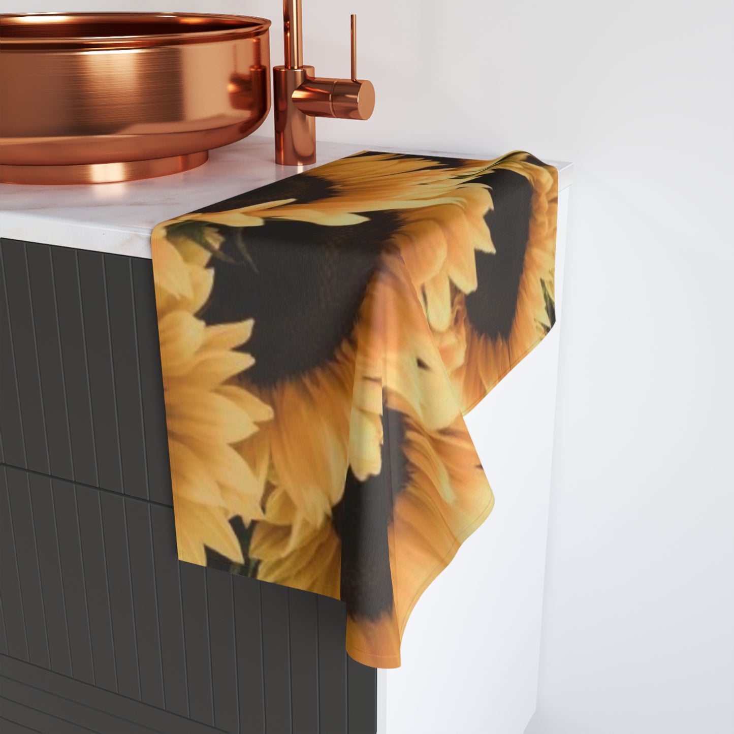 Floral Hand Towel – Sunflower Pattern