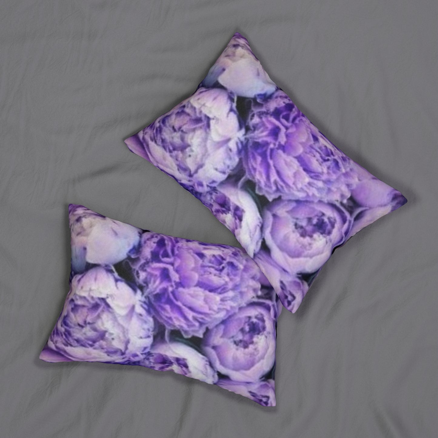 Floral Lumbar Pillow – Purple Peony Print