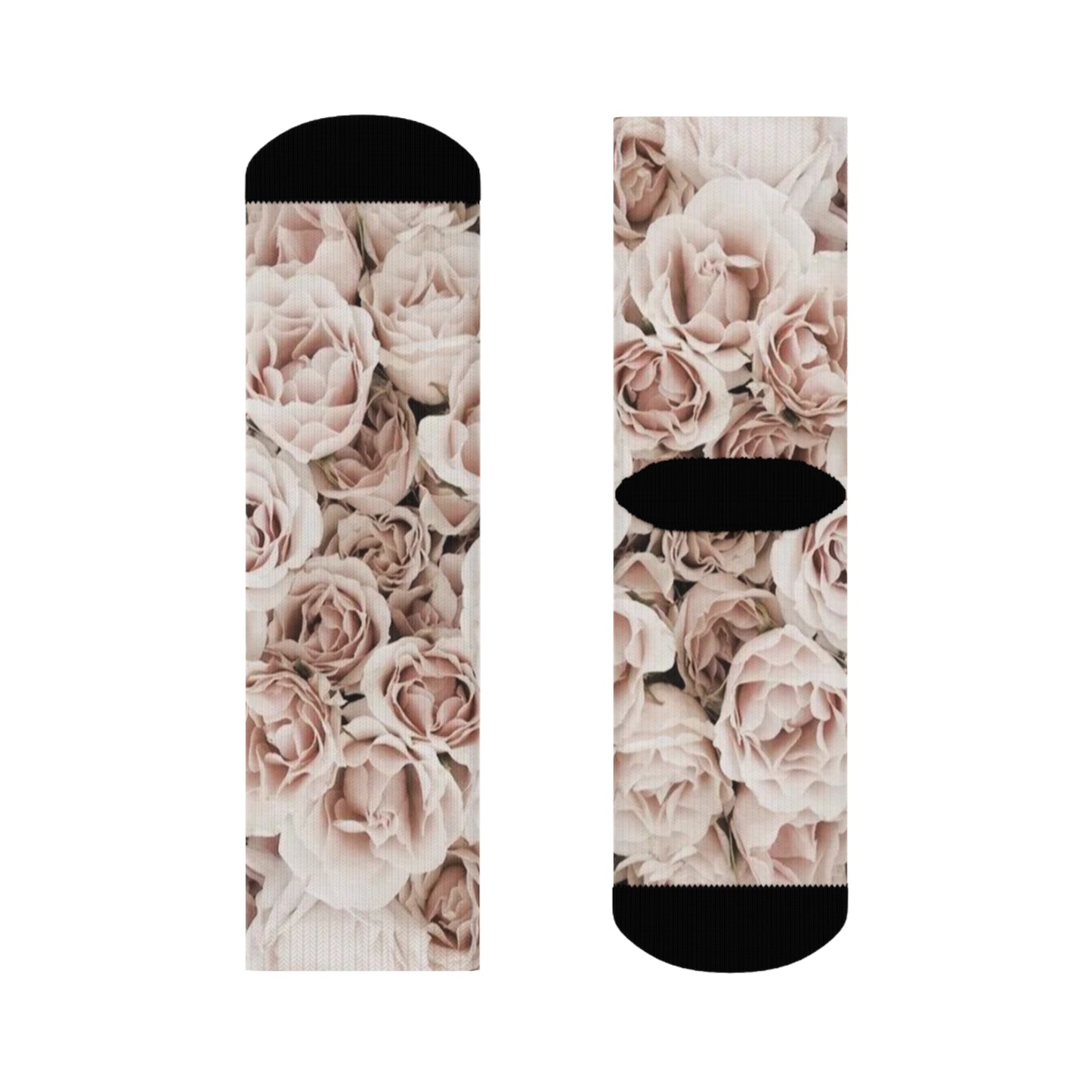 Light Pink Floral Crew Socks – Soft & Feminine