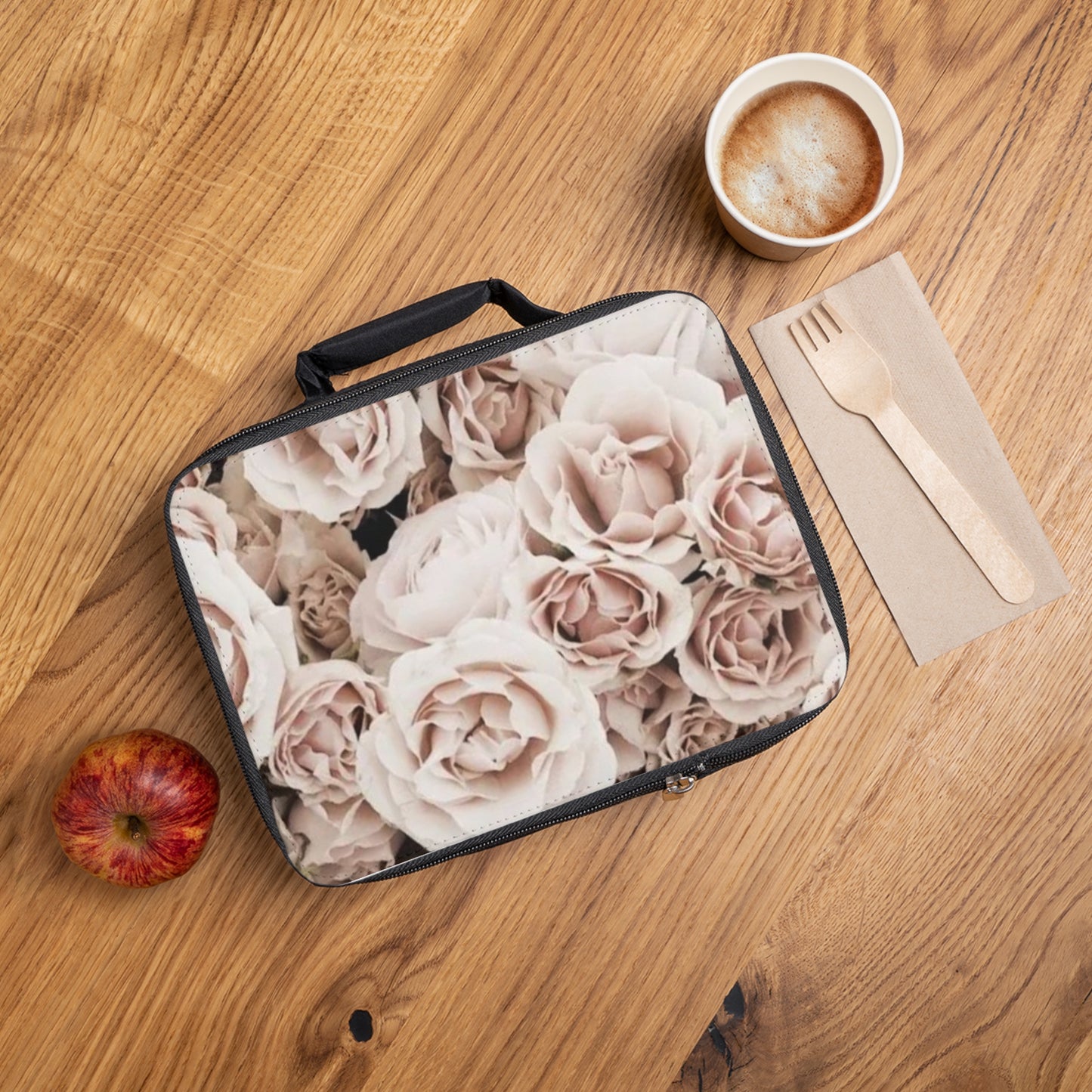 Light Pink Roses Floral Lunch Bag – Soft & Chic