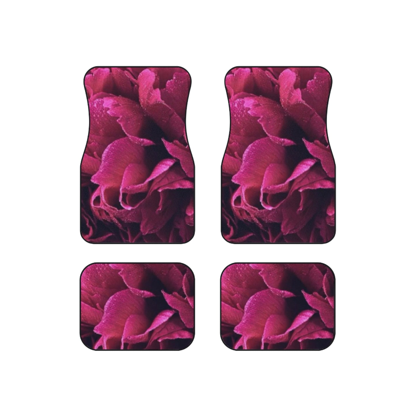 Magenta Floral Car Mats – Set of 4 | Stylish Car Floor Protection