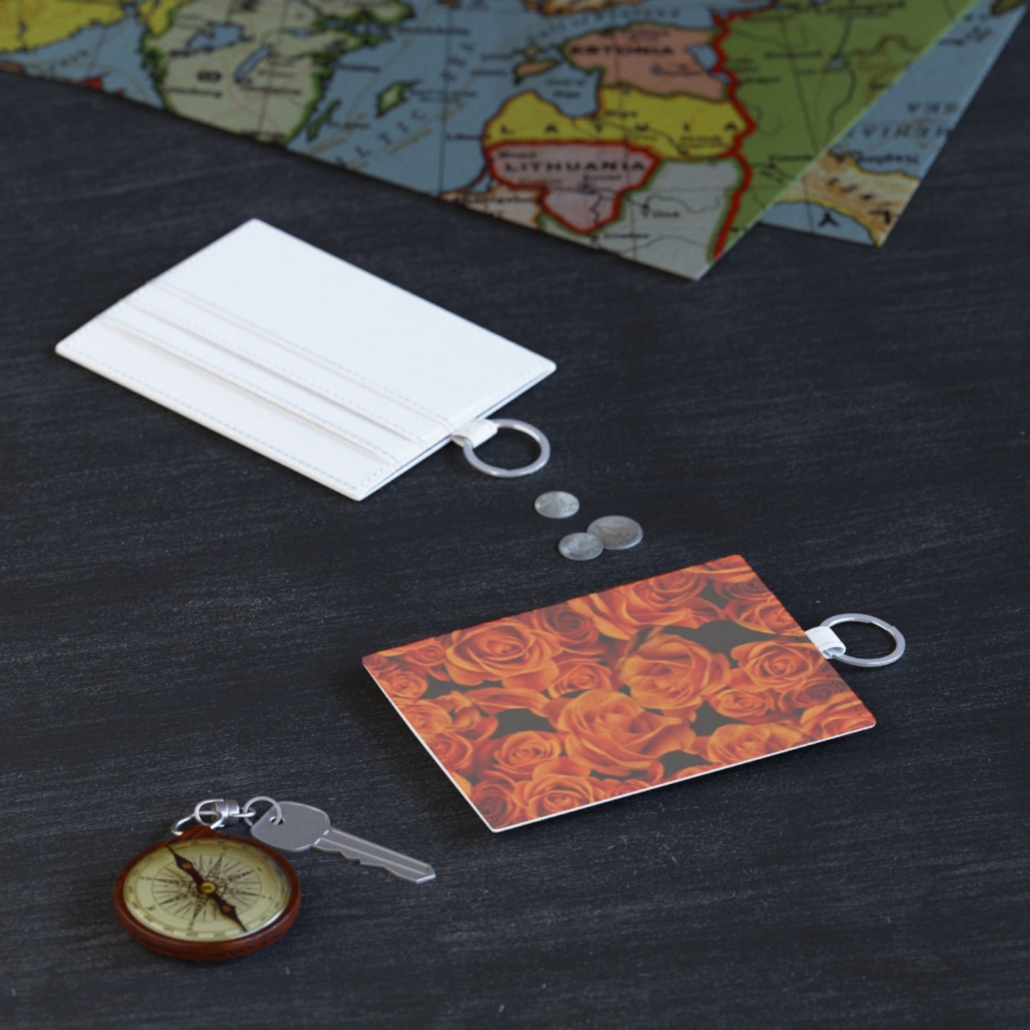 Orange Roses Floral Card Holder