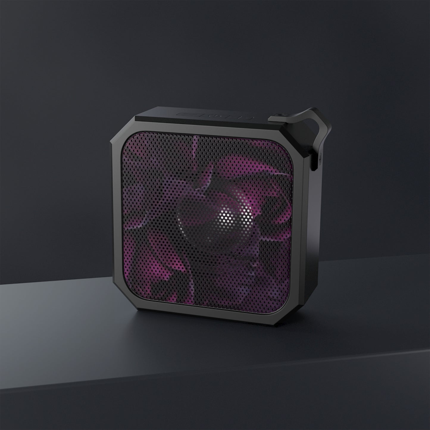 Outdoor Bluetooth Speaker – Dark Purple Floral Print, Compact & Water-Resistant