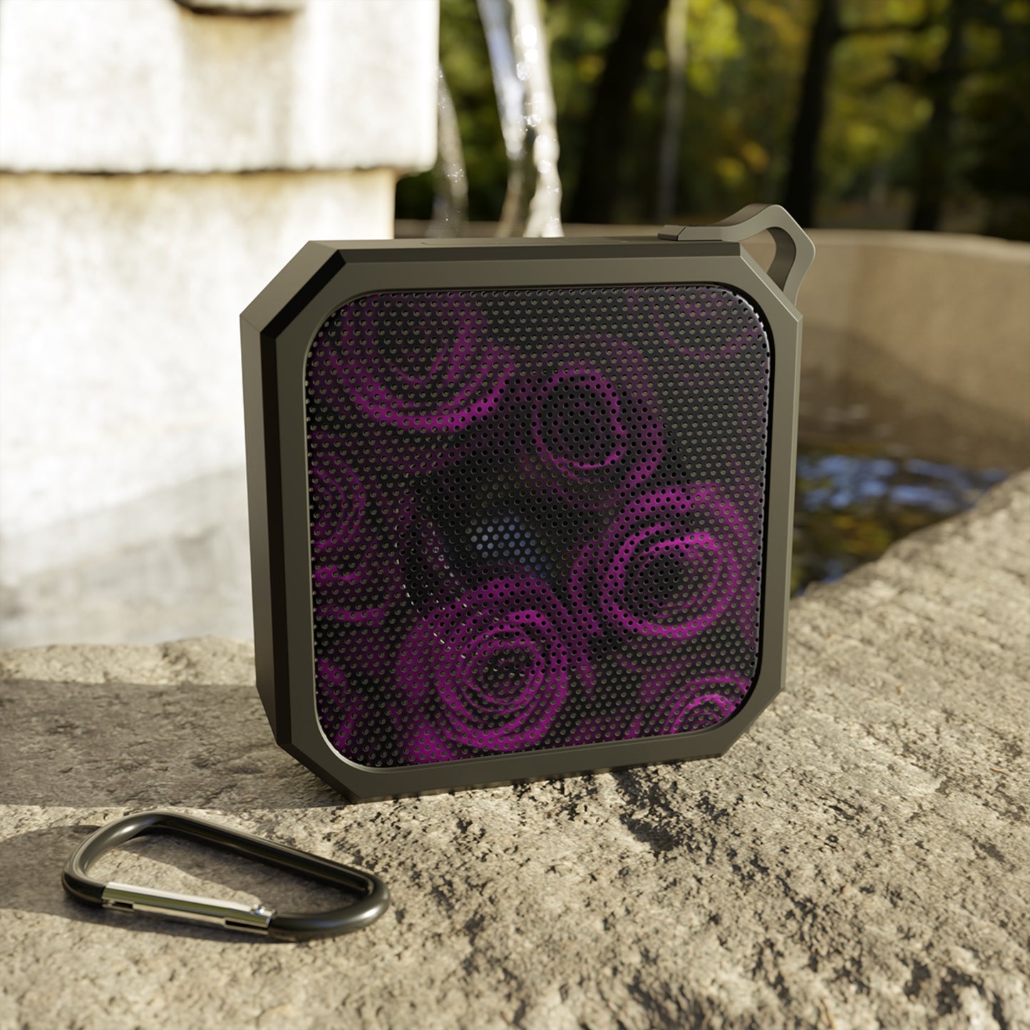Outdoor Bluetooth Speaker – Dark Purple Roses, IPX6 Waterproof & Compact