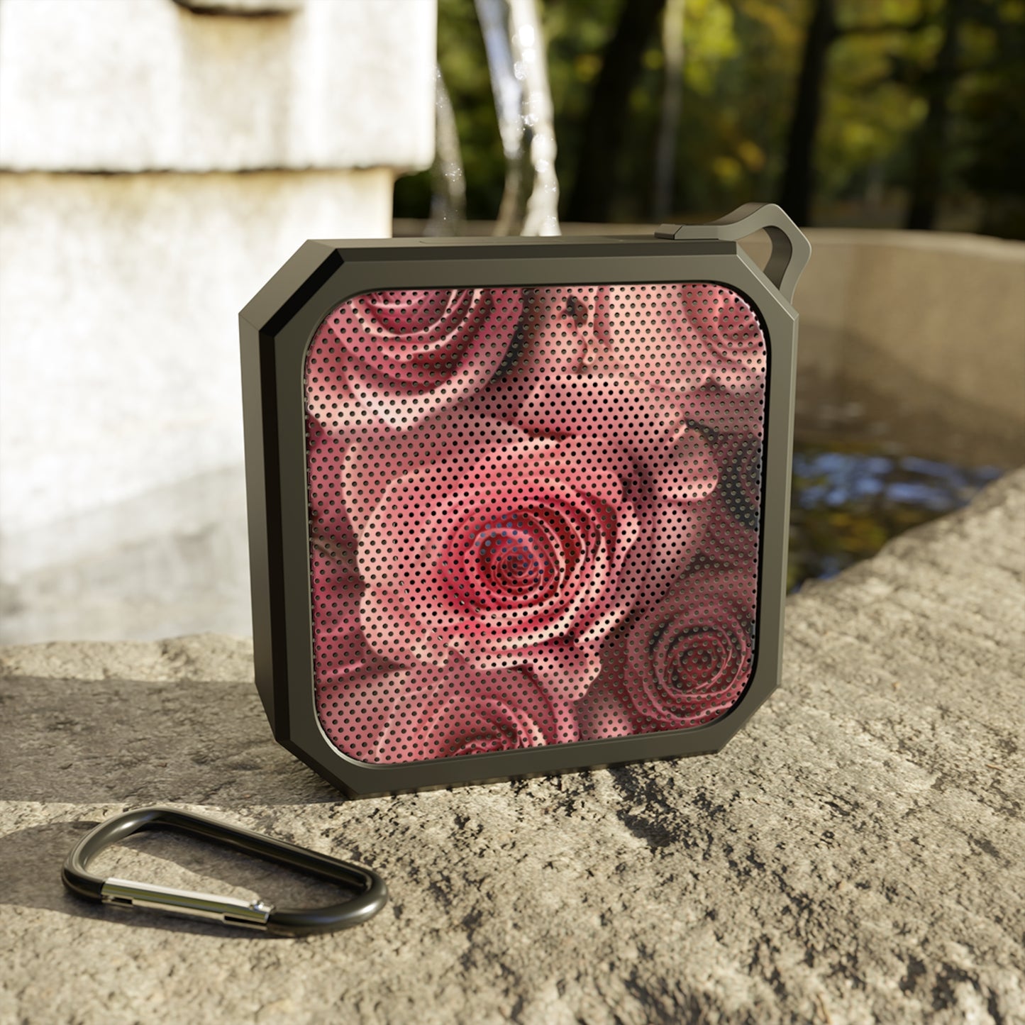 Outdoor Bluetooth Speaker – Pink Roses Design, Waterproof & On-the-Go