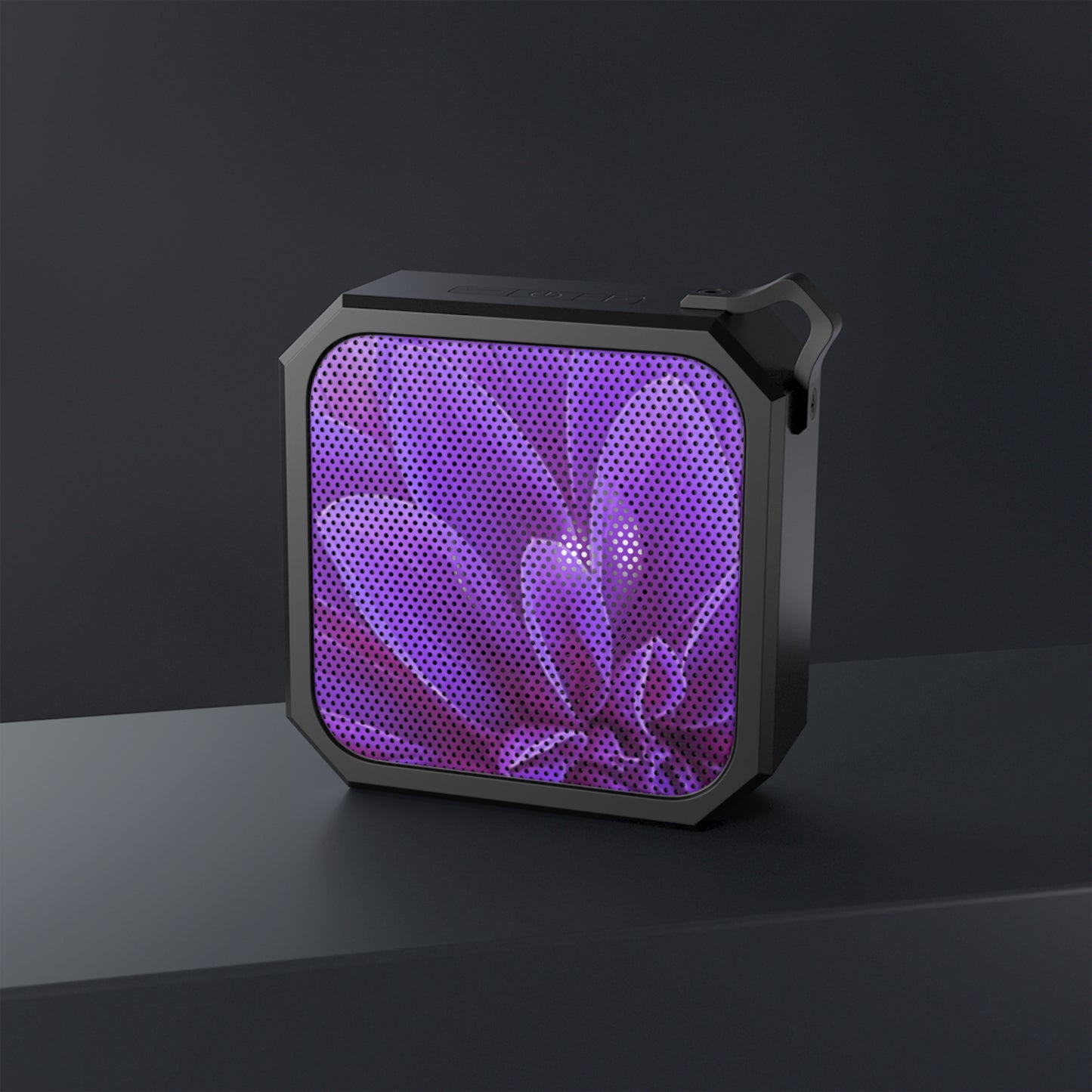 Outdoor Bluetooth Speaker – Purple Dahlia Print, Waterproof & Compact