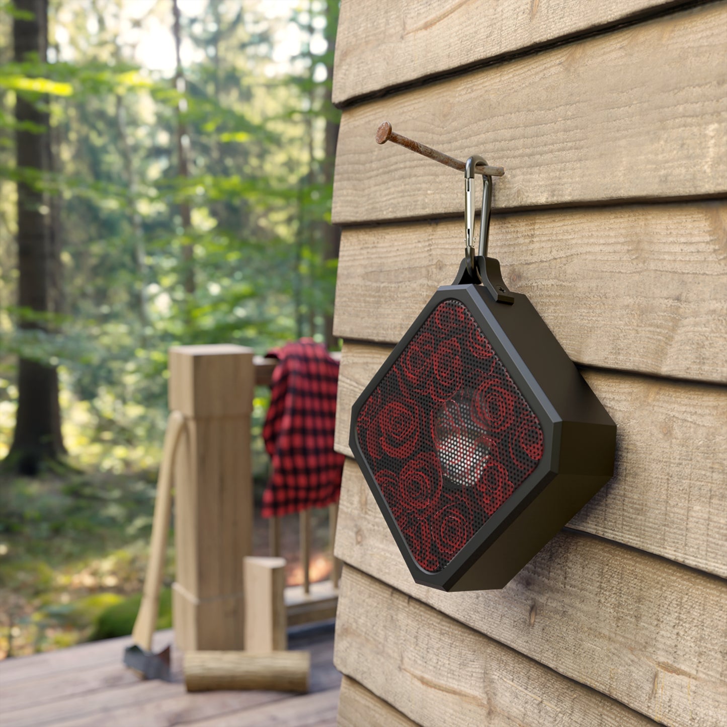 Outdoor Bluetooth Speaker – Red Roses Floral Design, Compact & Portable