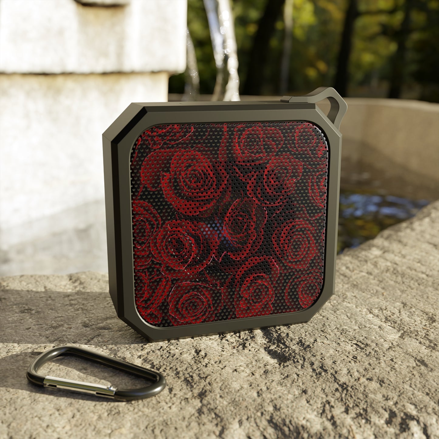 Outdoor Bluetooth Speaker – Red Roses Floral Design, Compact & Portable