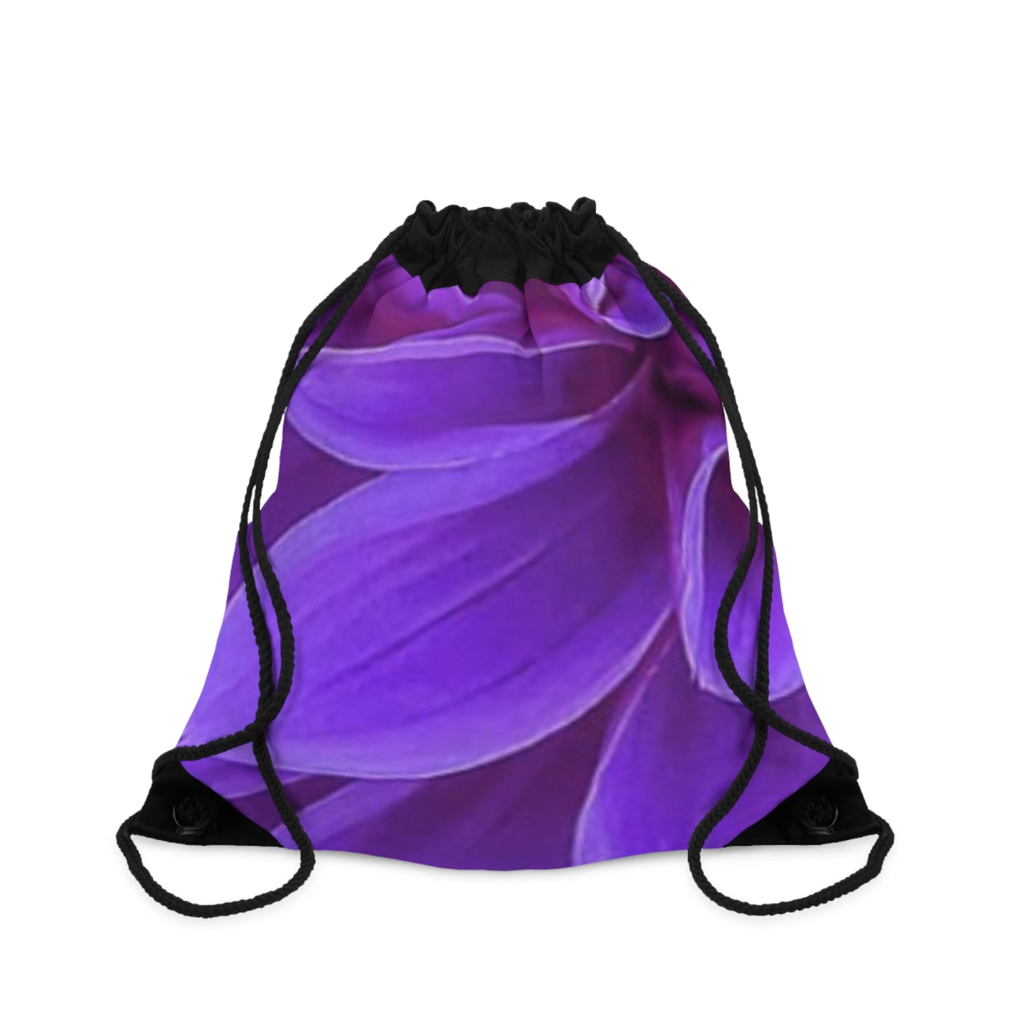Purple Dahlia Floral Drawstring Bag