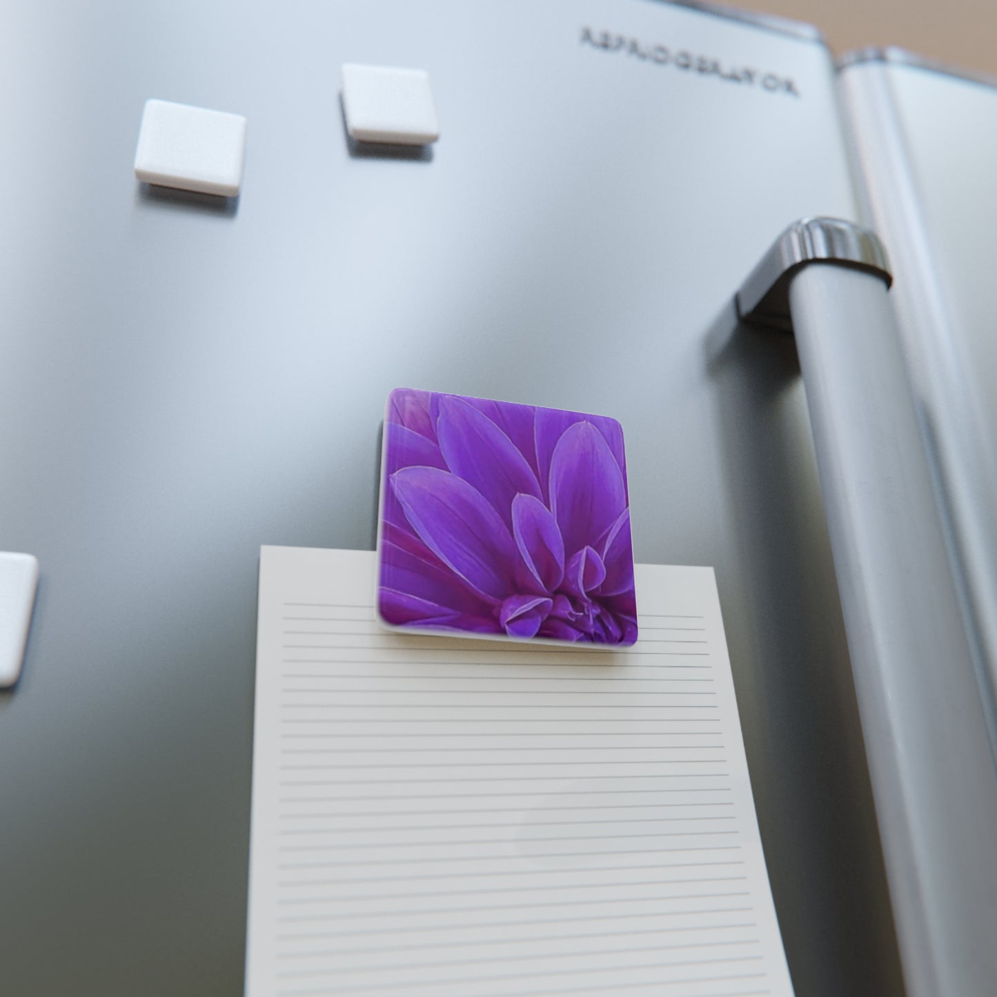 Purple Dahlia Floral Square Magnet – Floral Square Magnets