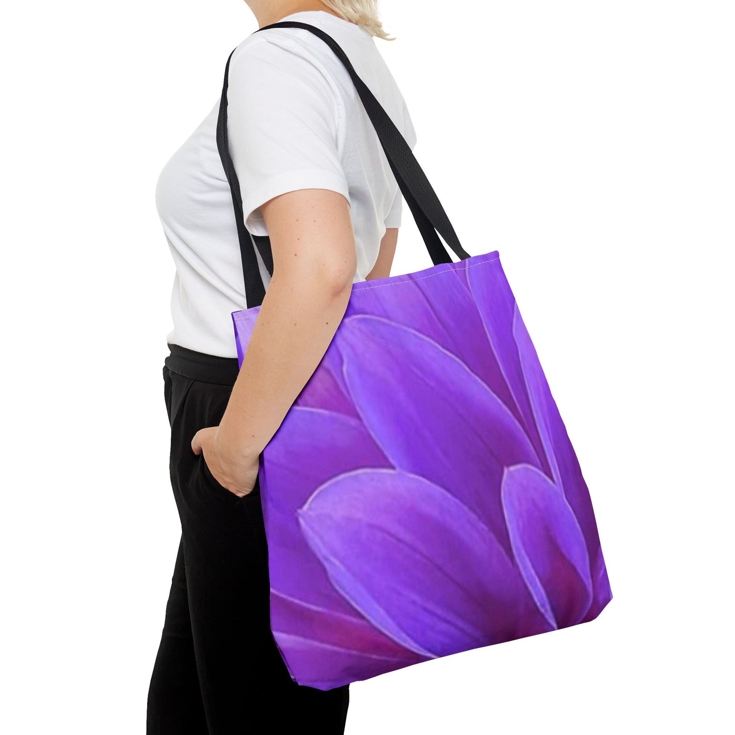 Purple Dahlia Floral Tote Bag for Women – Elegant & Durable