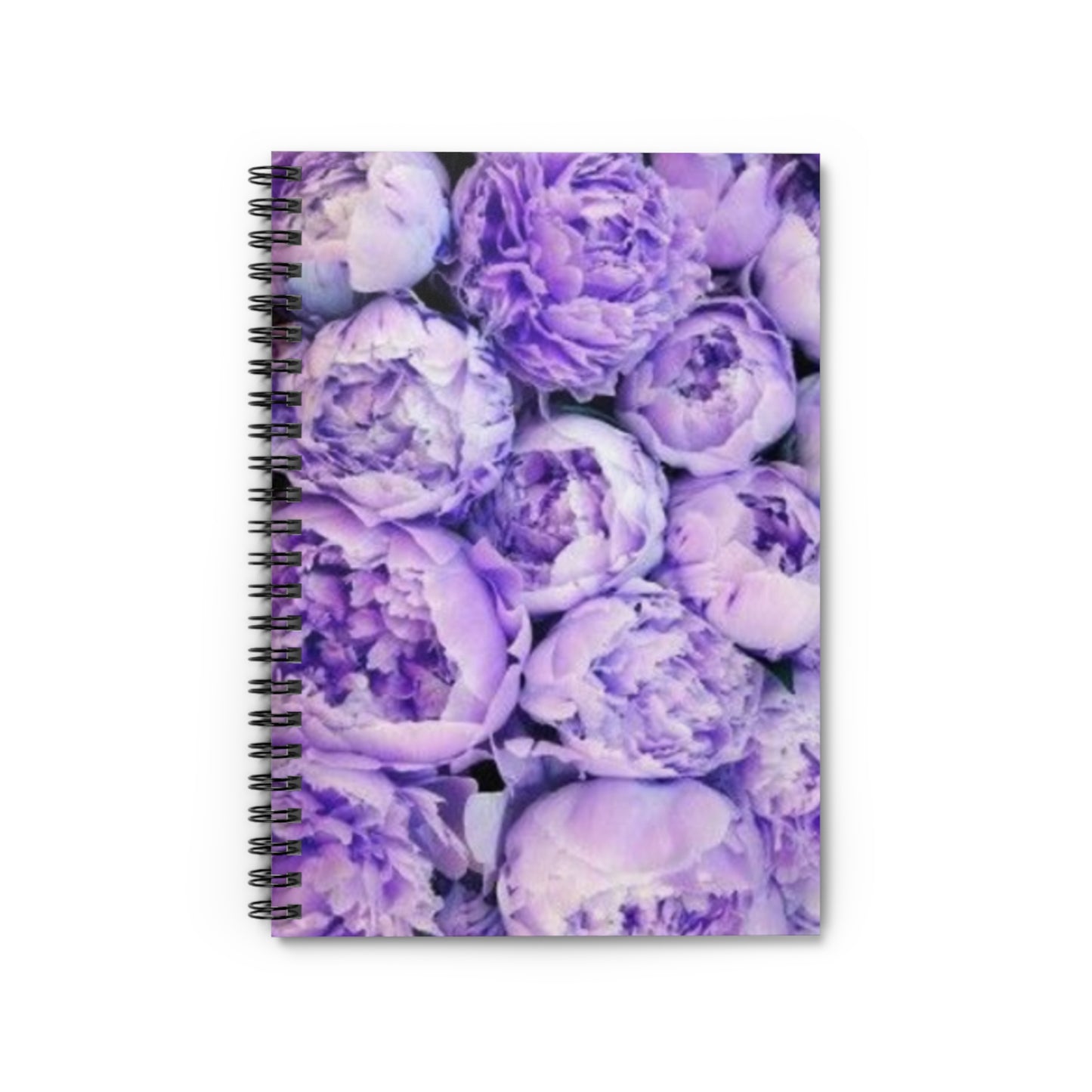 Purple Peony Floral-Themed Spiral Notebook-Ruled Line | Aesthetic Notepad