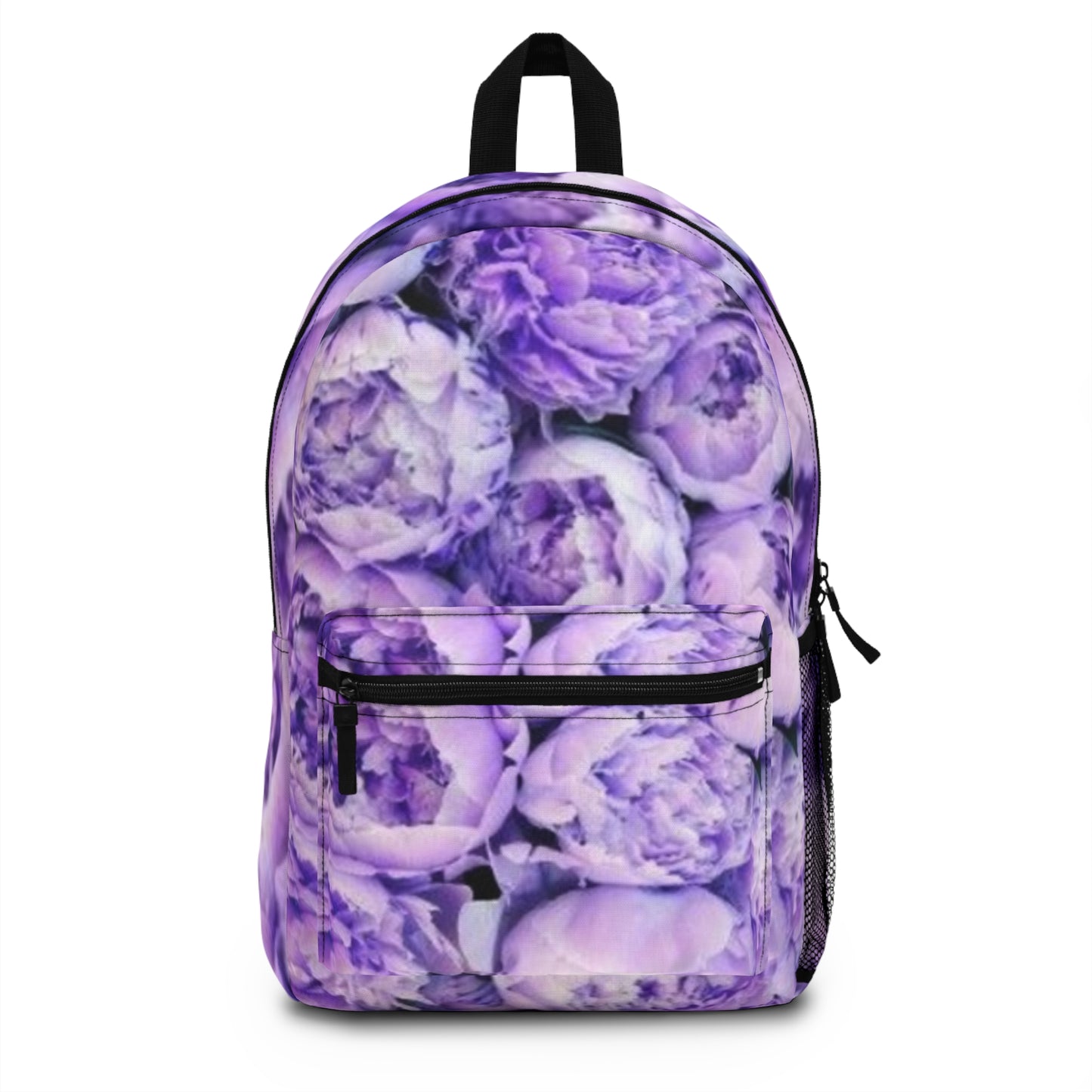 Purple Peony Floral Backpack for Travel