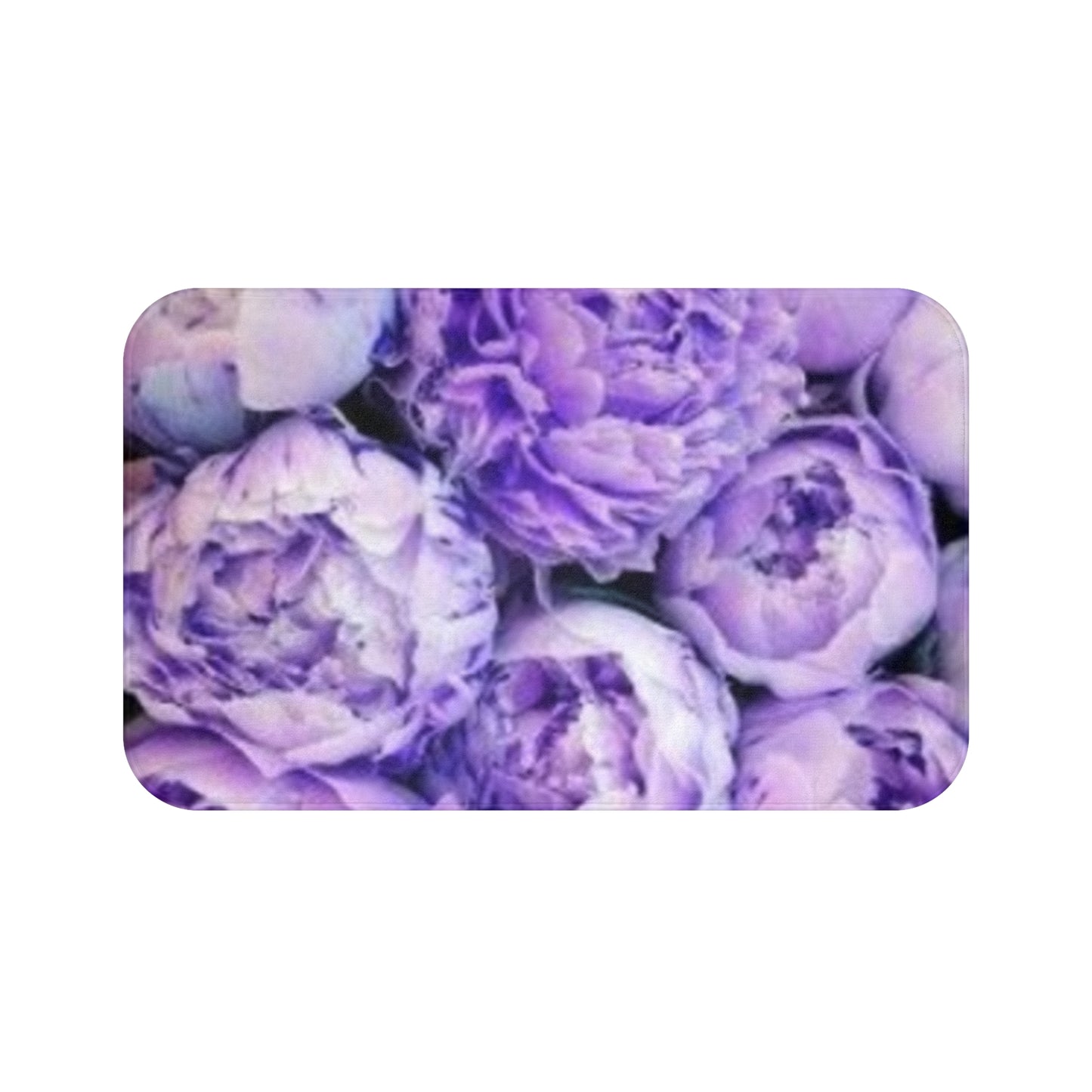 Purple Peony Floral Bath Mat Anti Slipping