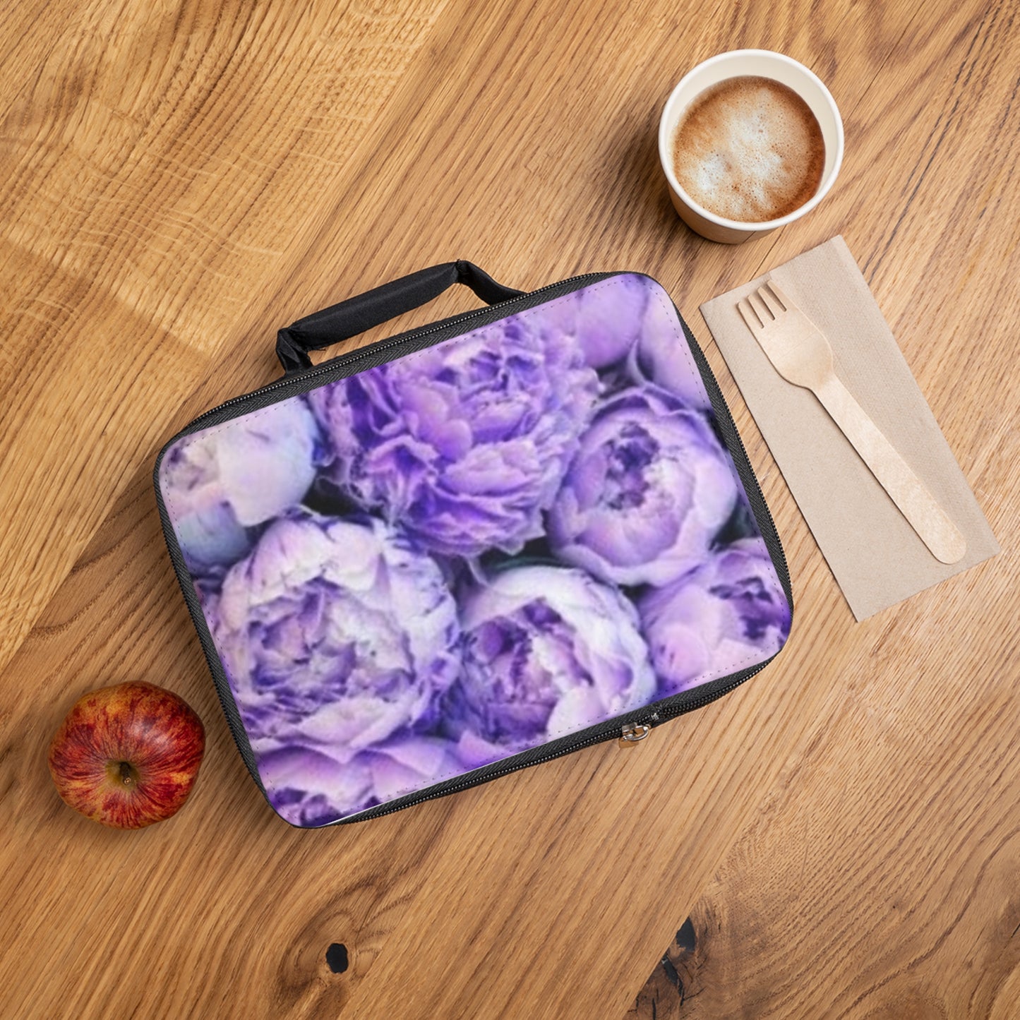 Purple Peony Floral Lunch Bag – Cute & Functional