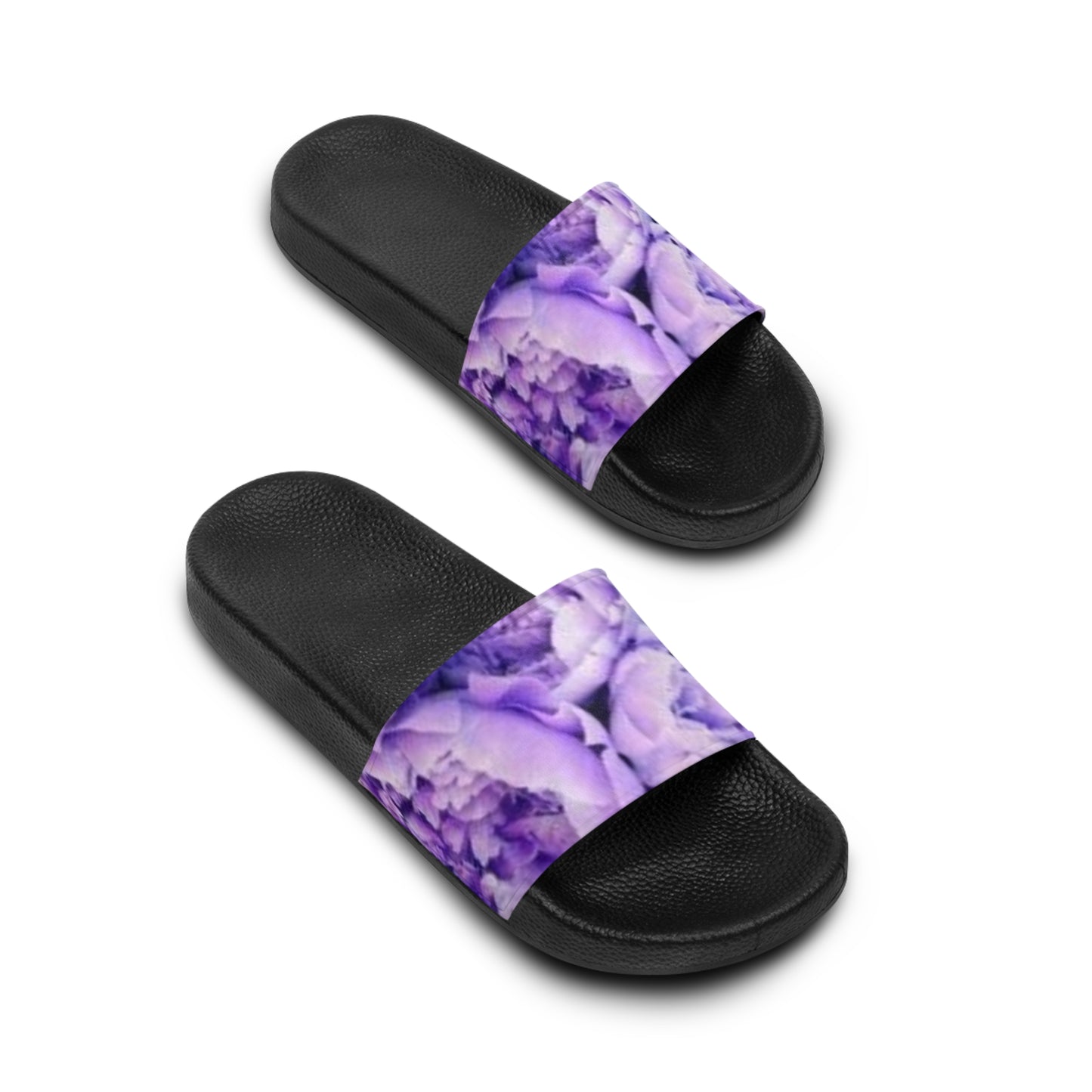 Purple Peony Floral Sandals – Elegant Everyday Comfort