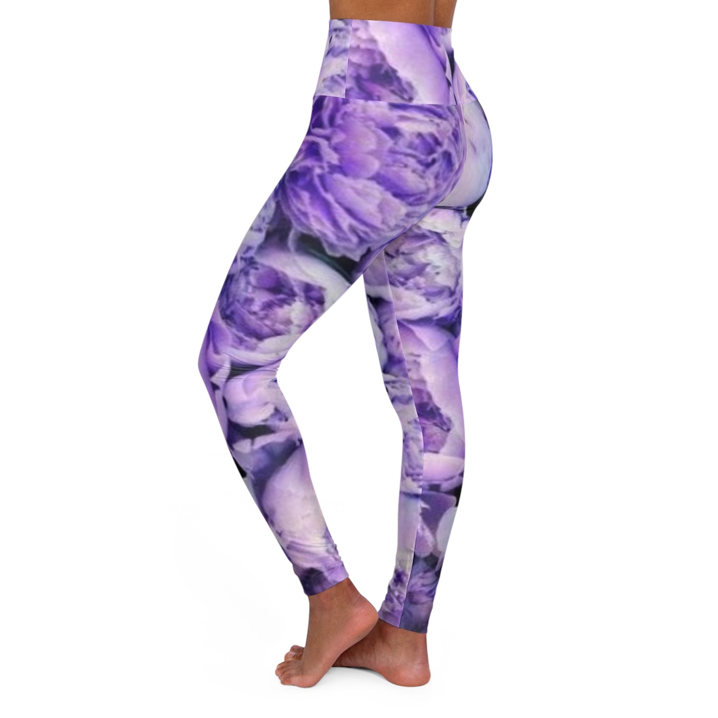 Purple Peony Floral Skinny Fit Legging for Gym