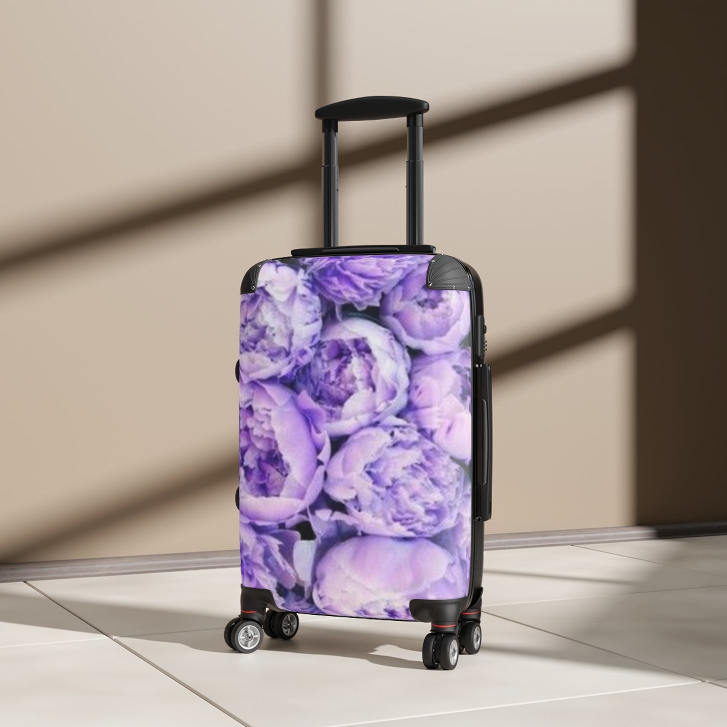 Purple Peony Floral Suitcase for Travelers – Modern Floral Style