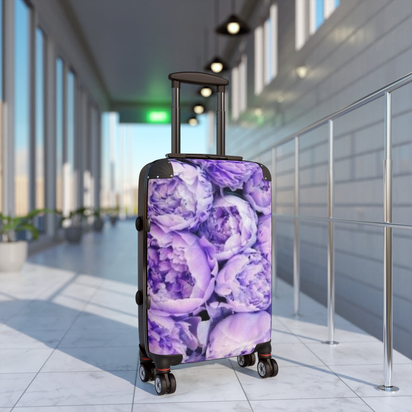 Purple Peony Floral Suitcase for Travelers – Modern Floral Style