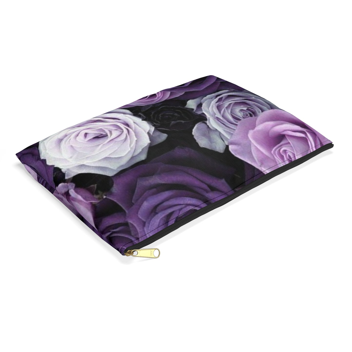 Purple Roses Floral Accessory Pouch – Stylish & Functional