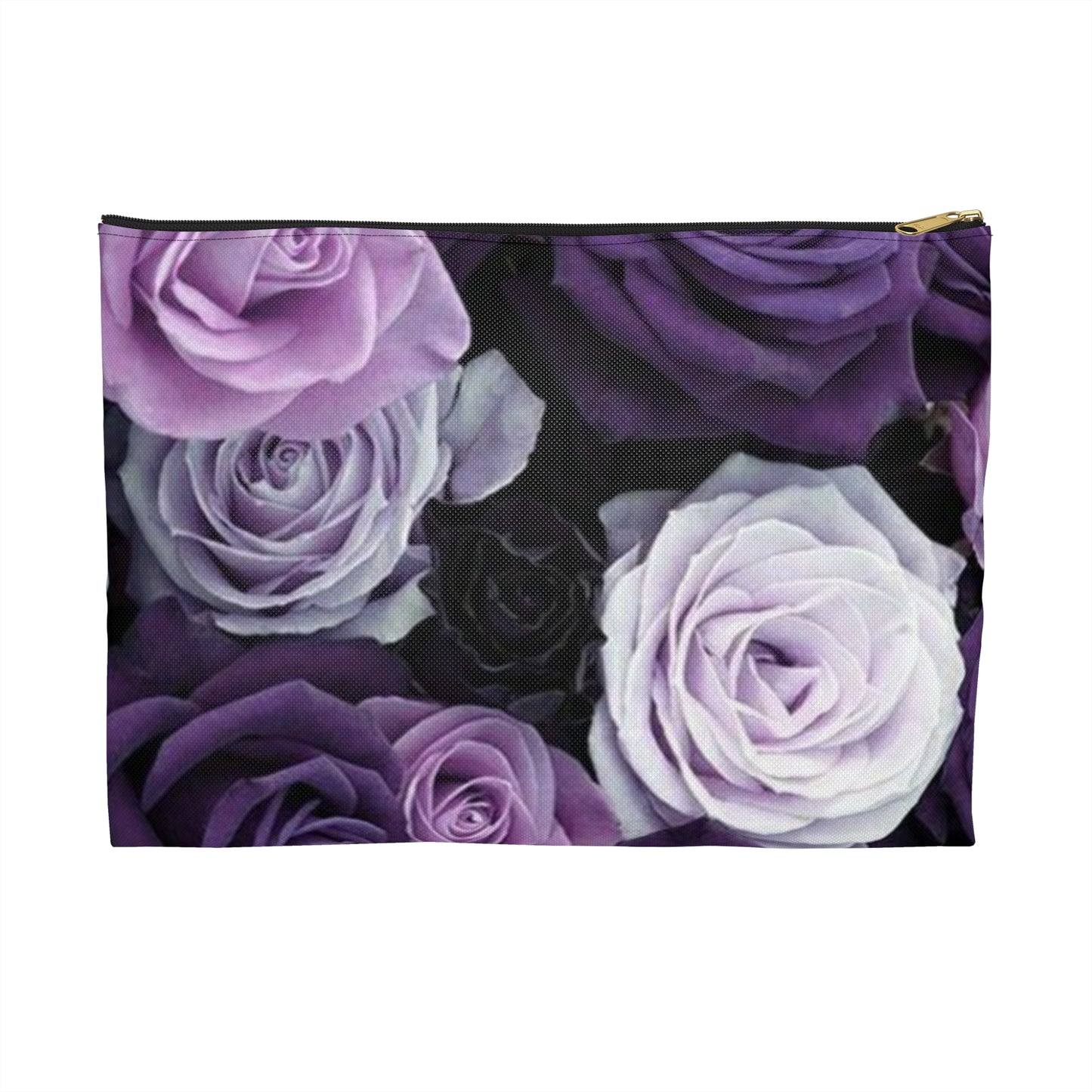 Purple Roses Floral Accessory Pouch – Stylish & Functional