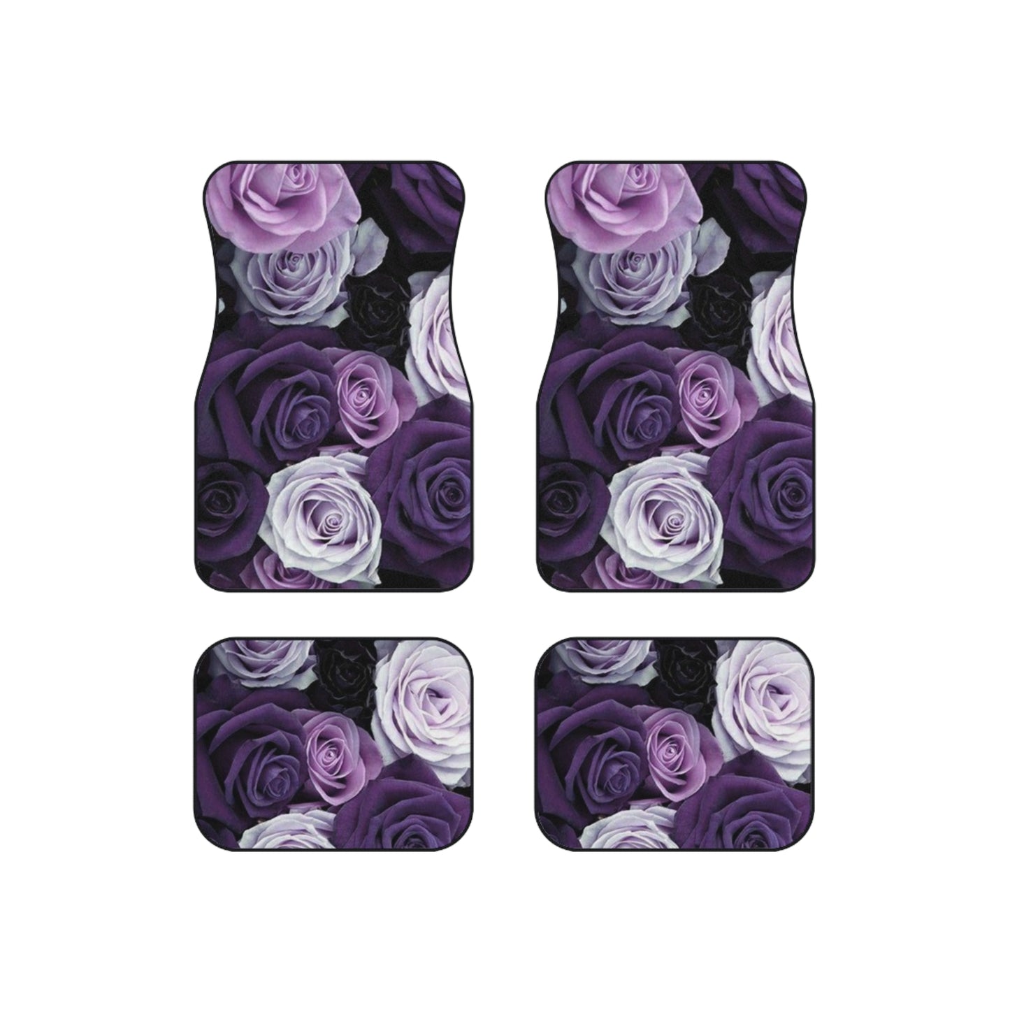 Purple Roses Floral Car Mats – Set of 4 Elegant Car Mats