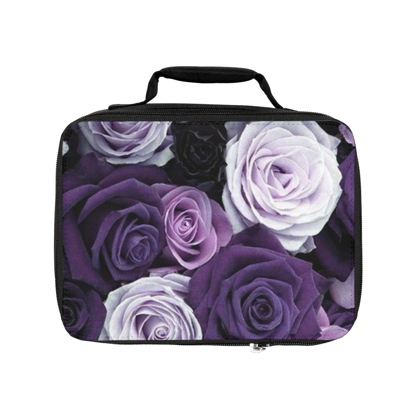 Purple Roses Floral Lunch Bag – Elegant & Handy