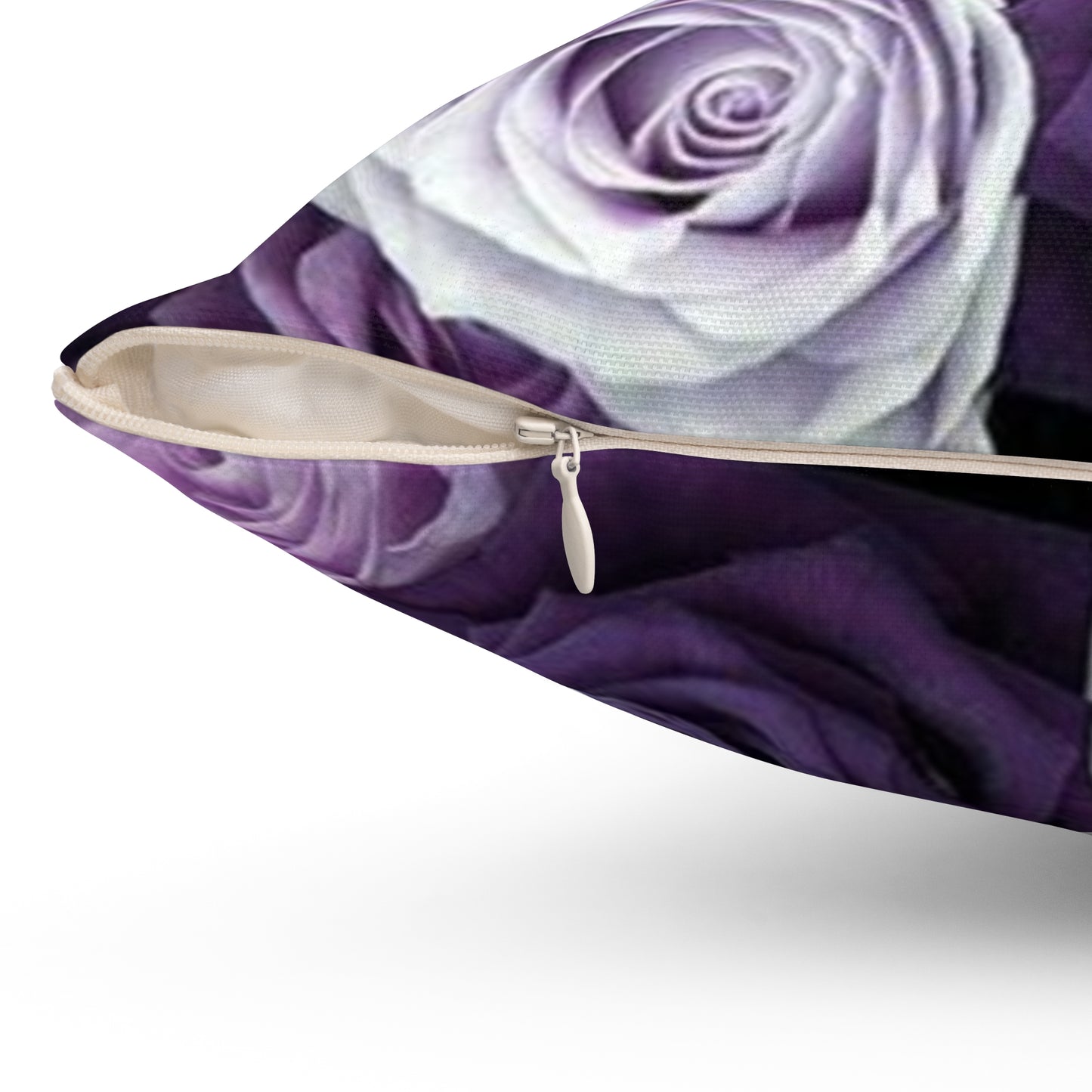 Purple Roses Floral Square Pillow – Romantic Touch