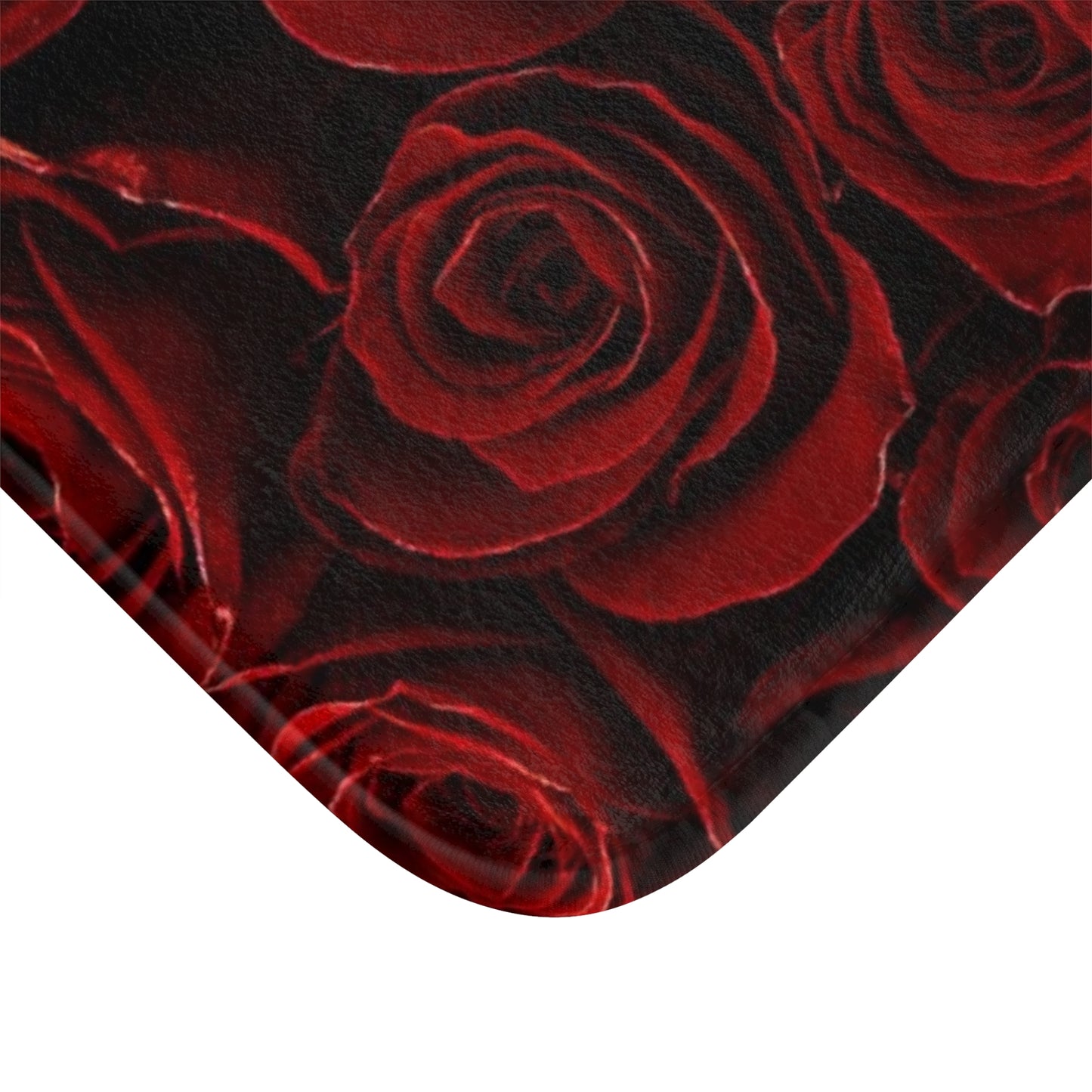 Red Roses Floral Bath Mat Anti Slipping