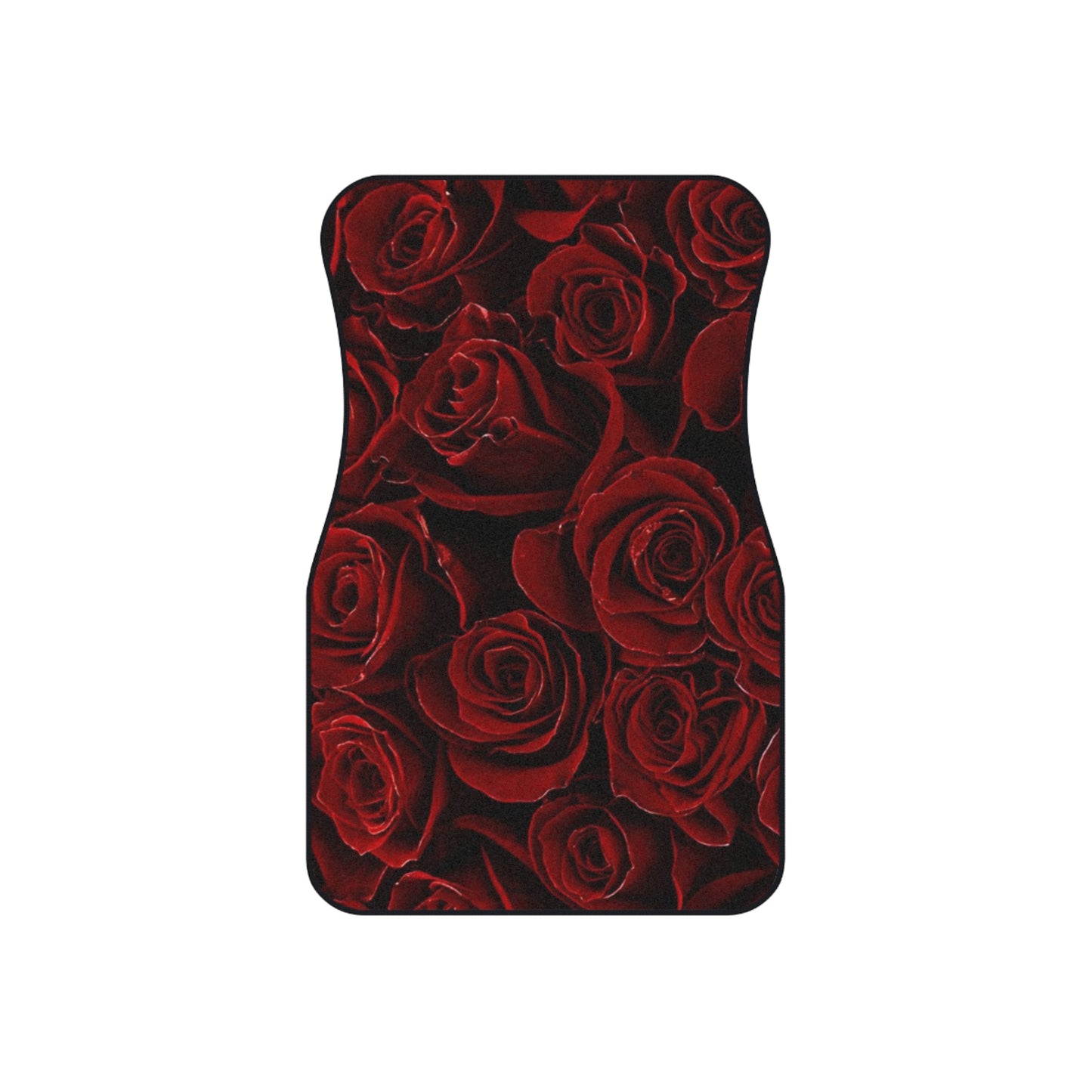 Red Roses Floral Car Mats – Set of 4 Non-Slip Car Mats