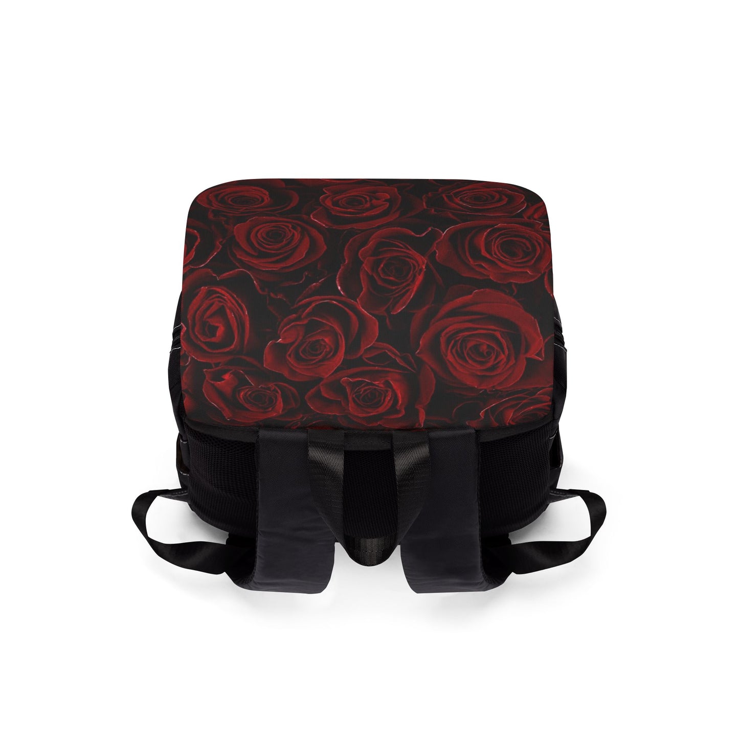 Red Roses Unisex Floral Flap Backpack