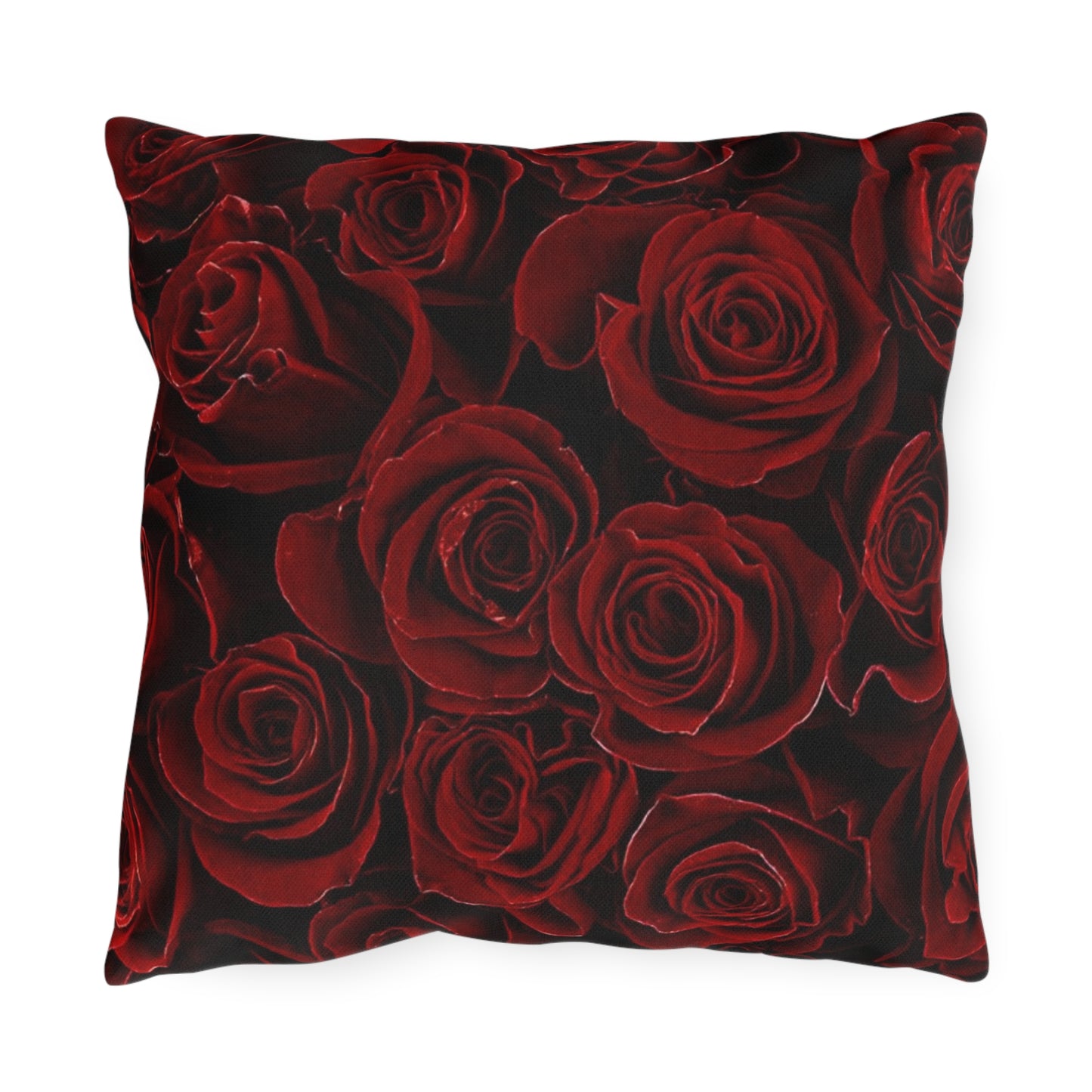 Red Roses Floral Outdoor Pillow