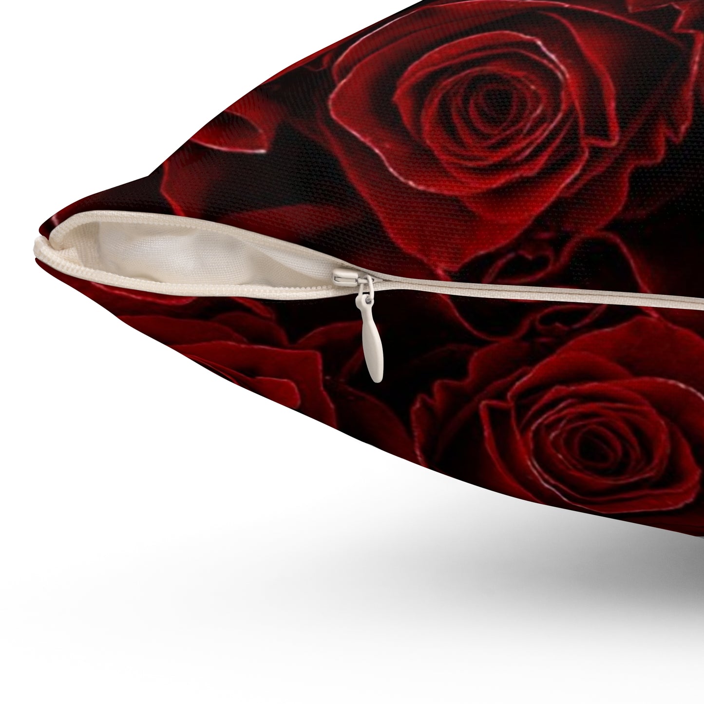 Red Roses Floral Square Pillow – Classic & Cozy Style