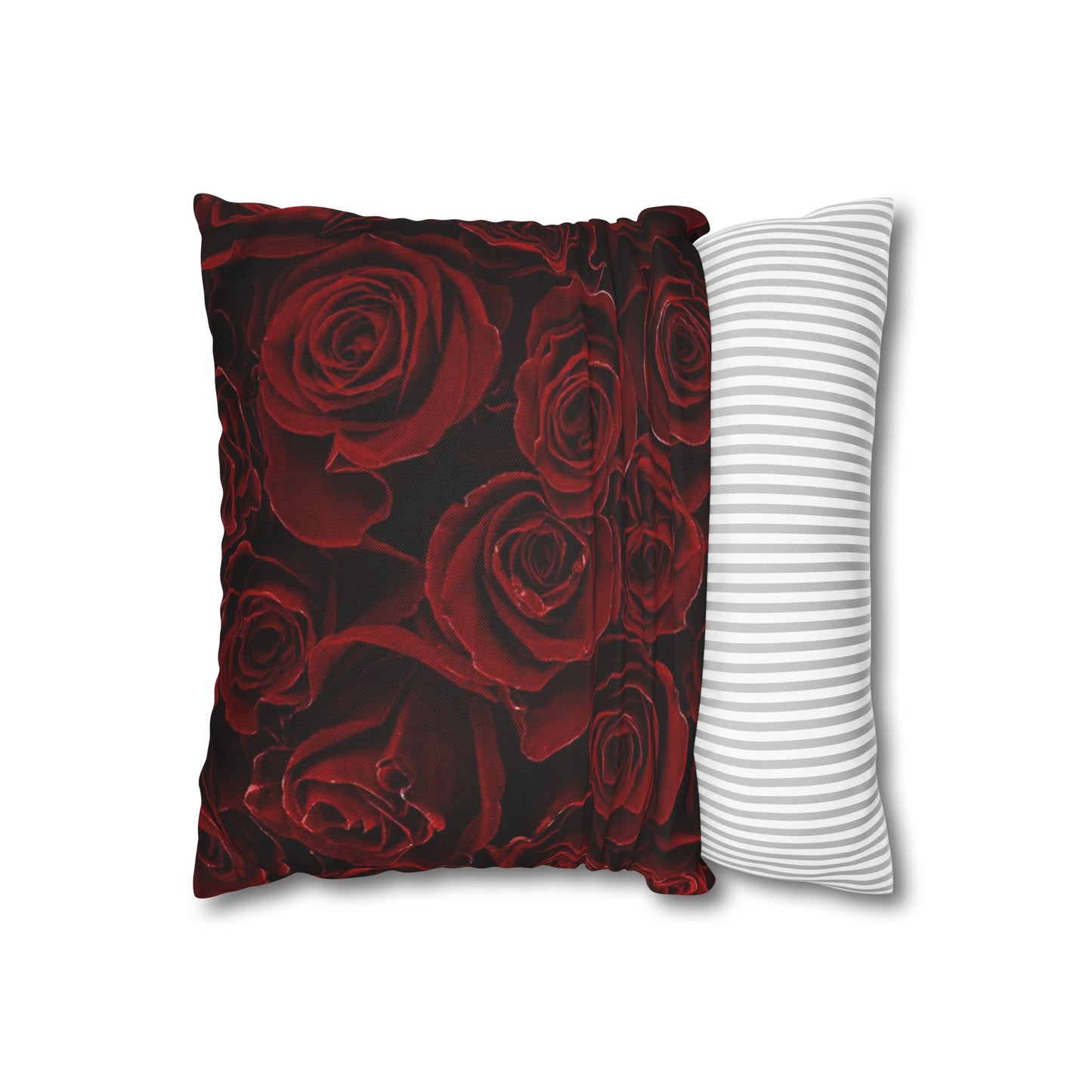 Red Roses Floral Square Pillowcase