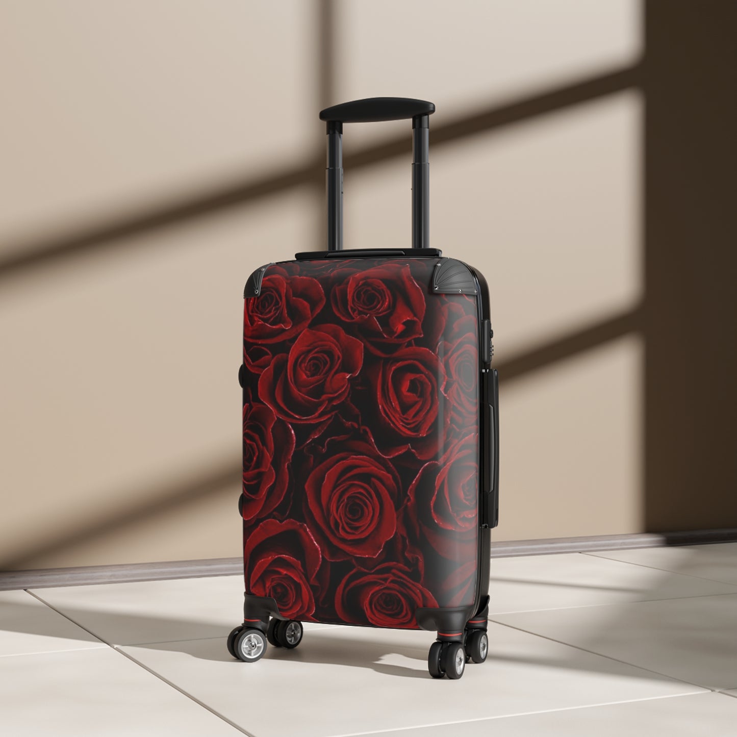 Red Roses Floral Suitcase for Travelers – Bold & Practical