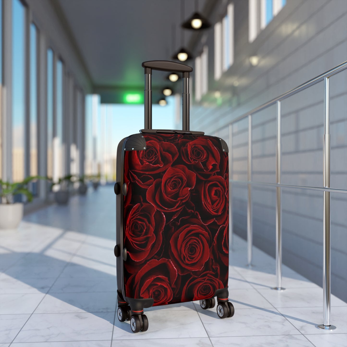 Red Roses Floral Suitcase for Travelers – Bold & Practical