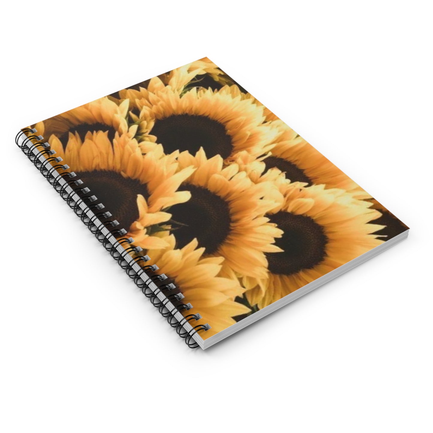 Sunflower Floral-Themed Spiral Notebook-Ruled Line | Bright & Cheerful