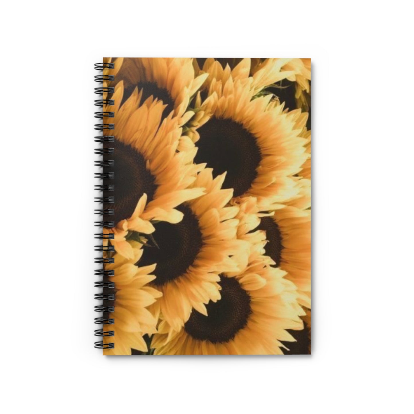 Sunflower Floral-Themed Spiral Notebook-Ruled Line | Bright & Cheerful
