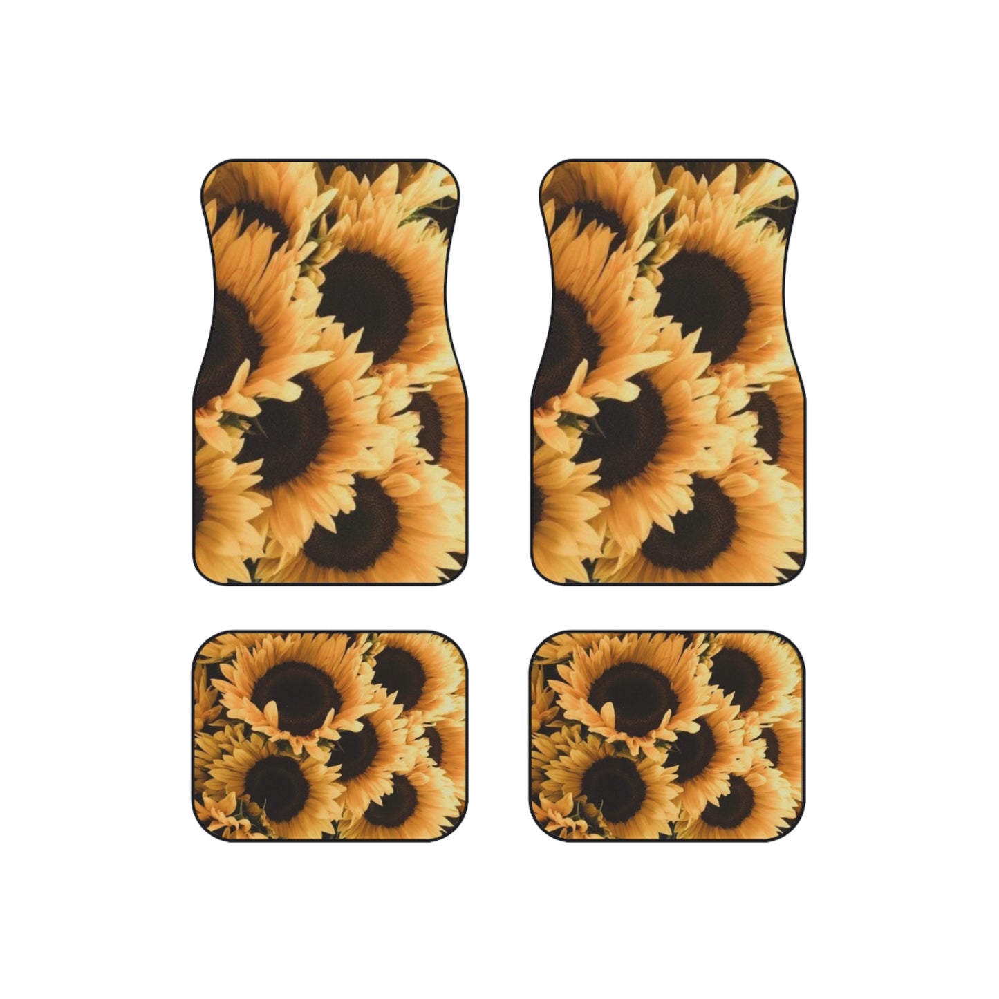 Sunflower Floral Car Mats – Set of 4 Bright Car Mats
