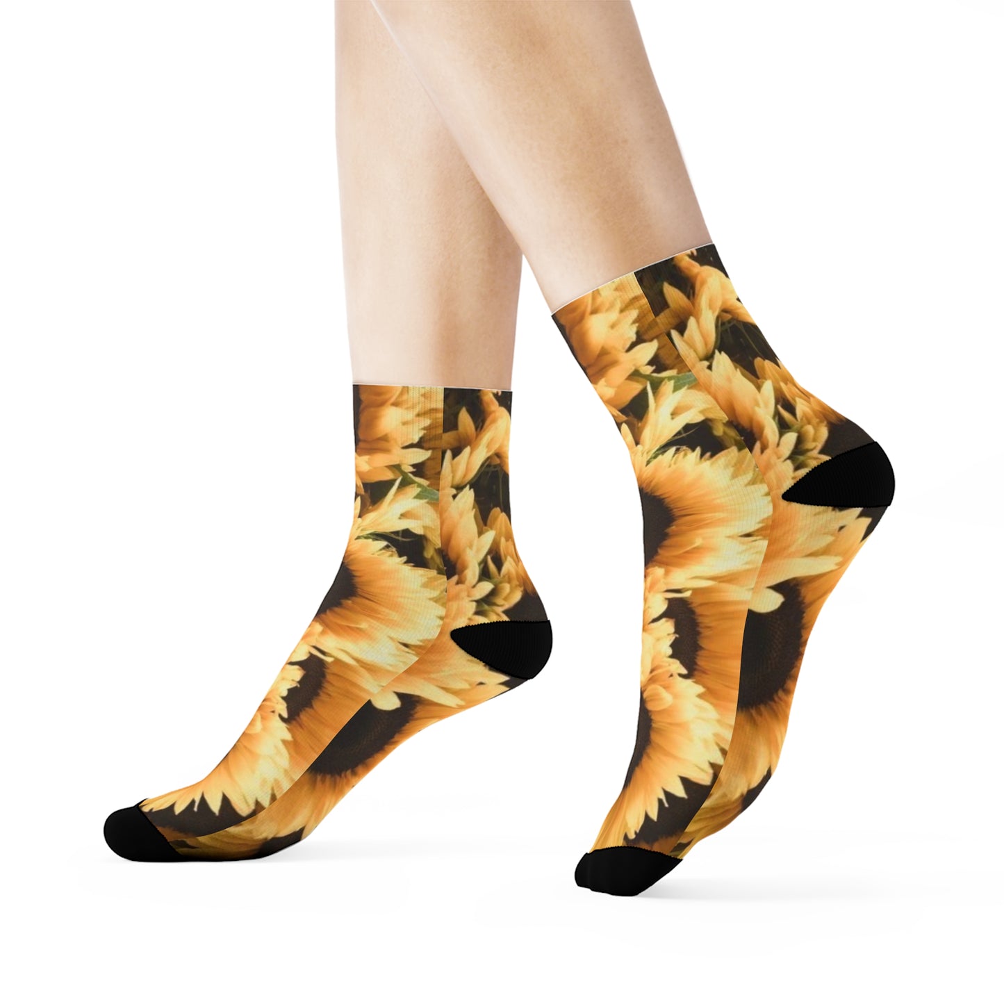 Sunflower Floral Crew Socks – Bright & Cheerful