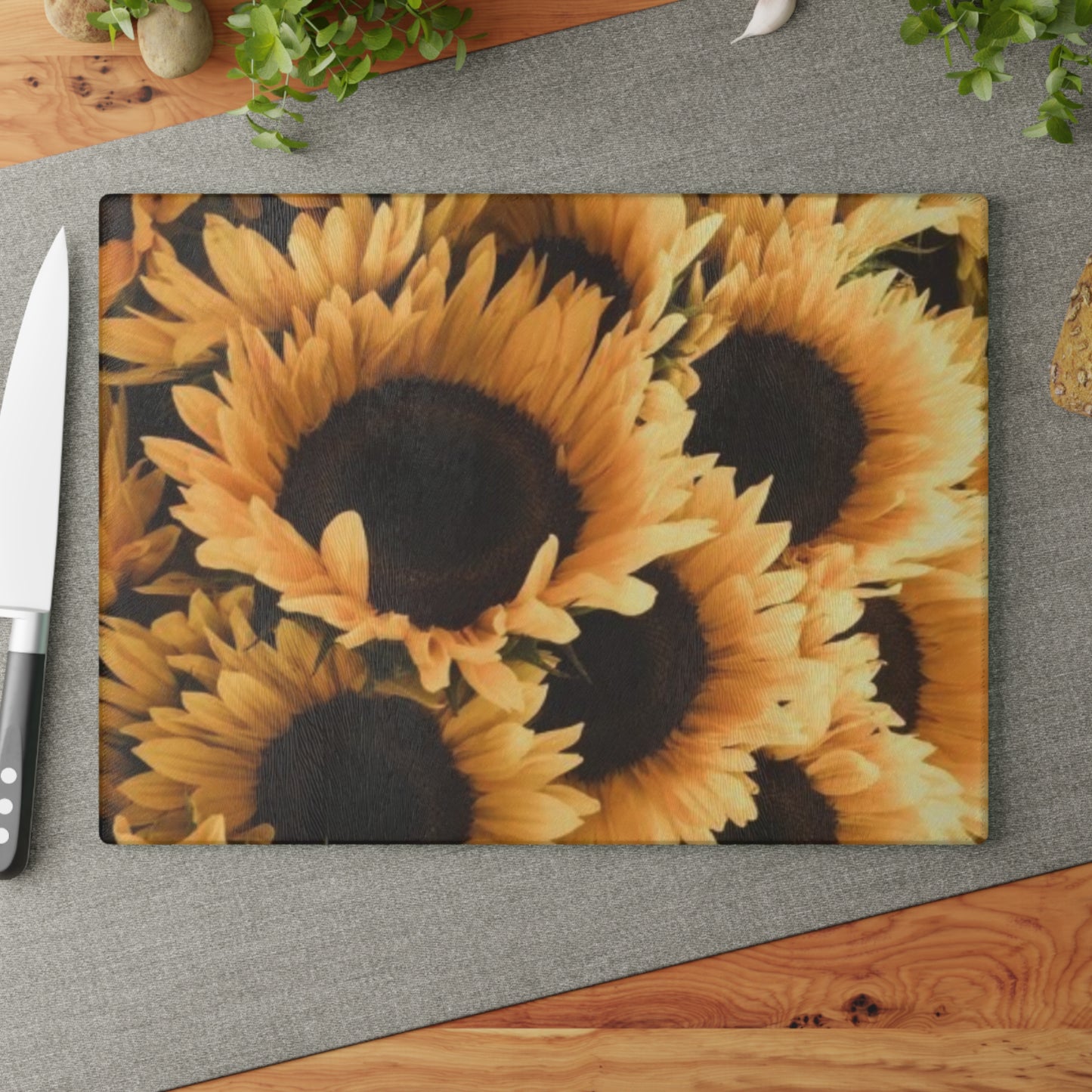 Sunflower Floral Glass Cutting Board – Brighten Your Kitchen