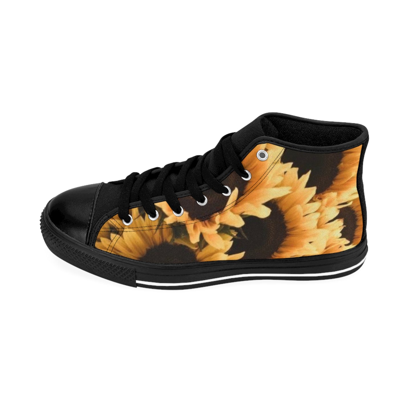 Sunflower Floral High Top Sneakers – Bright & Bold Footwear