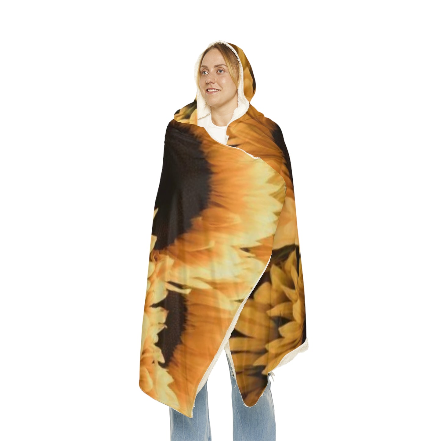 Sunflower Floral Hooded Blanket – Bright & Cozy Layer