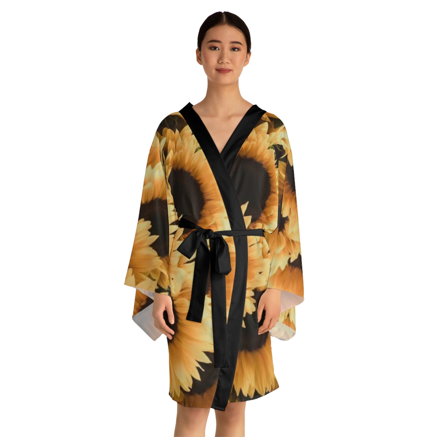 Sunflower Floral Japanese Style Kimono Robe