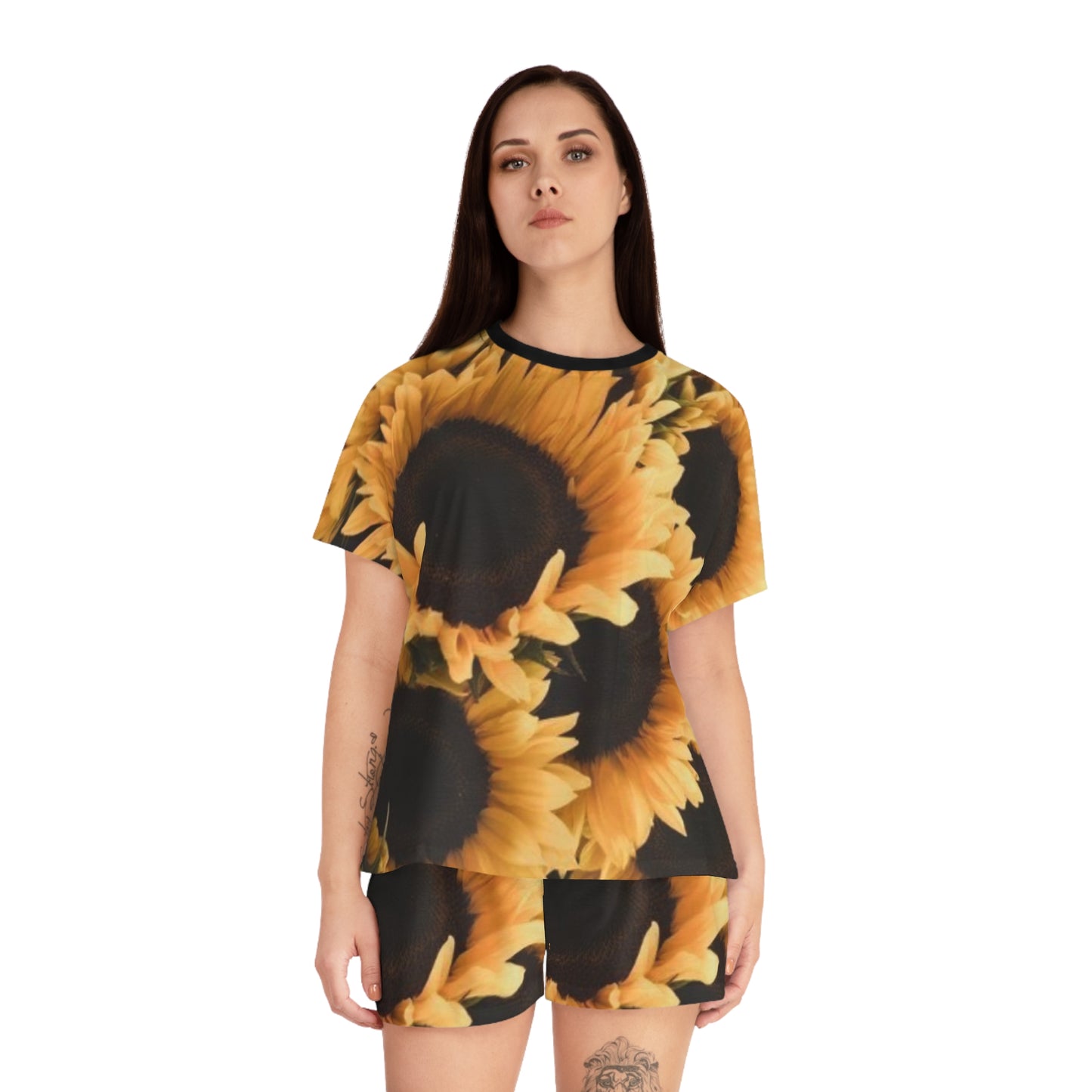 Sunflower Floral Pajama Set for Women