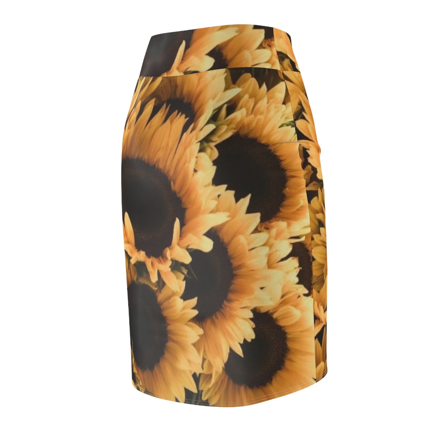 Sunflower Floral Pencil Skirt – Bright & Bold