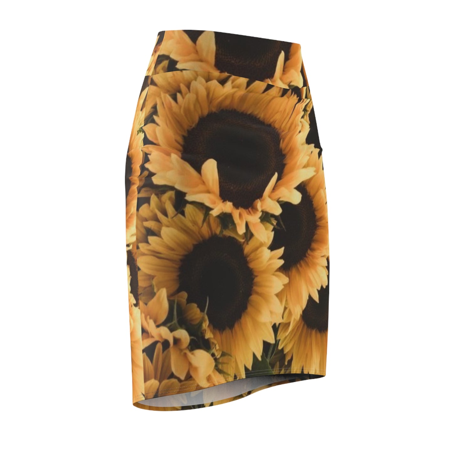 Sunflower Floral Pencil Skirt – Bright & Bold