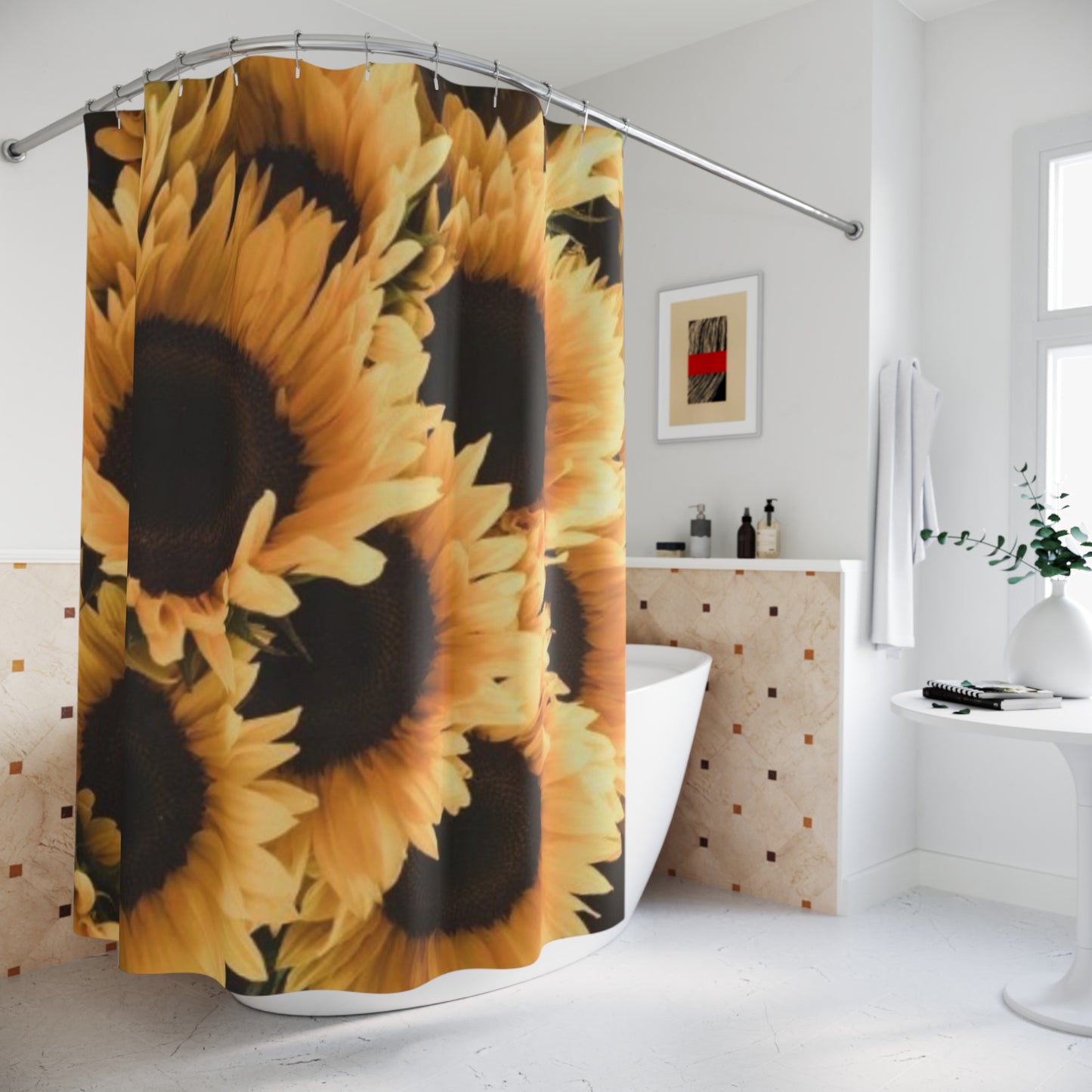 Sunflower Floral Shower Curtain – Brighten Your Bathroom