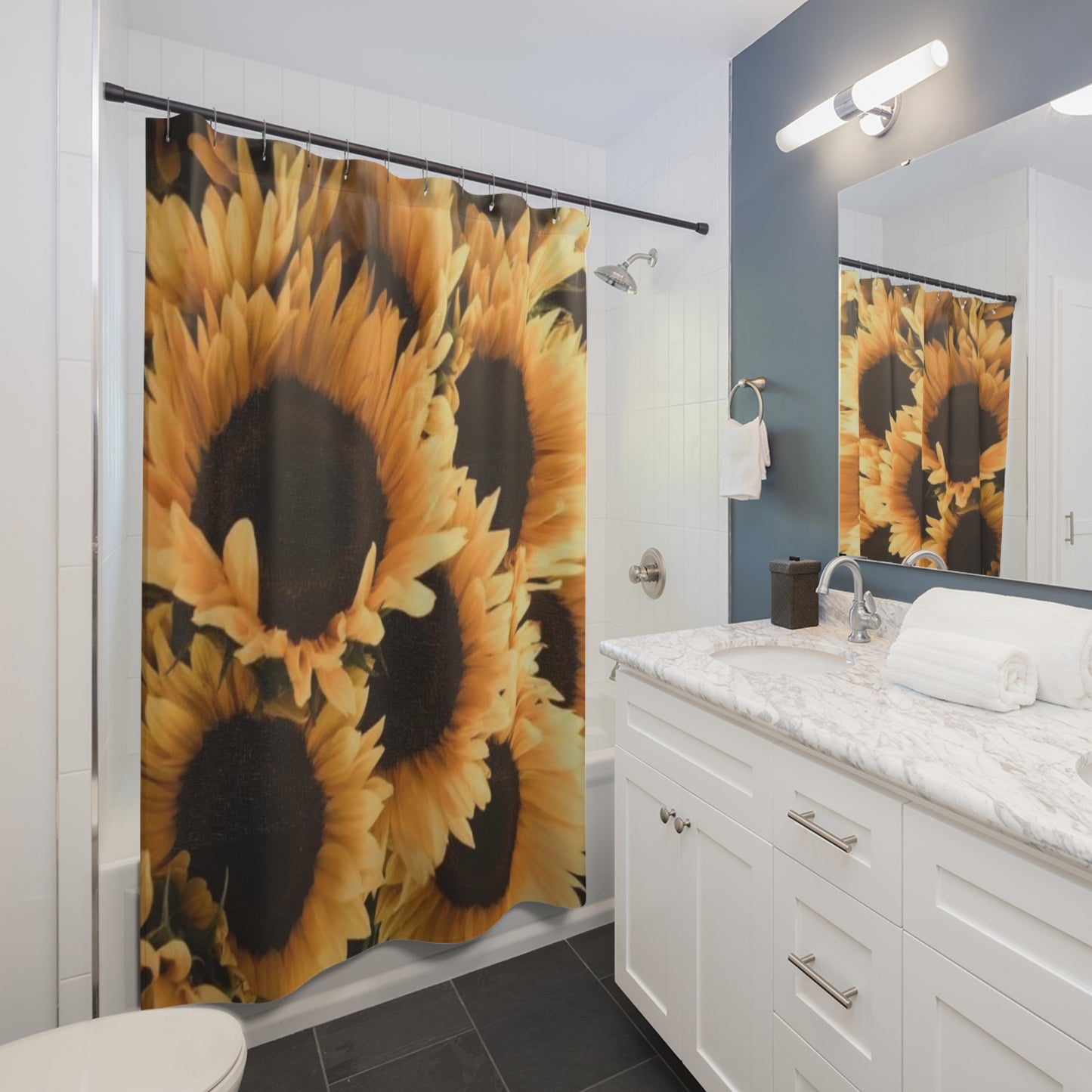 Sunflower Floral Shower Curtain – Brighten Your Bathroom